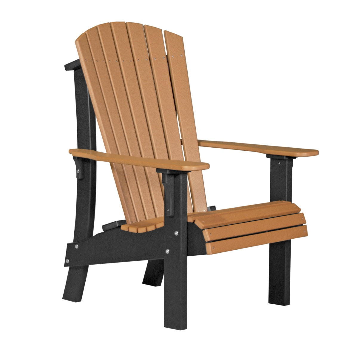 This is the Cedar and Black colored Adirondack chair on a white background.