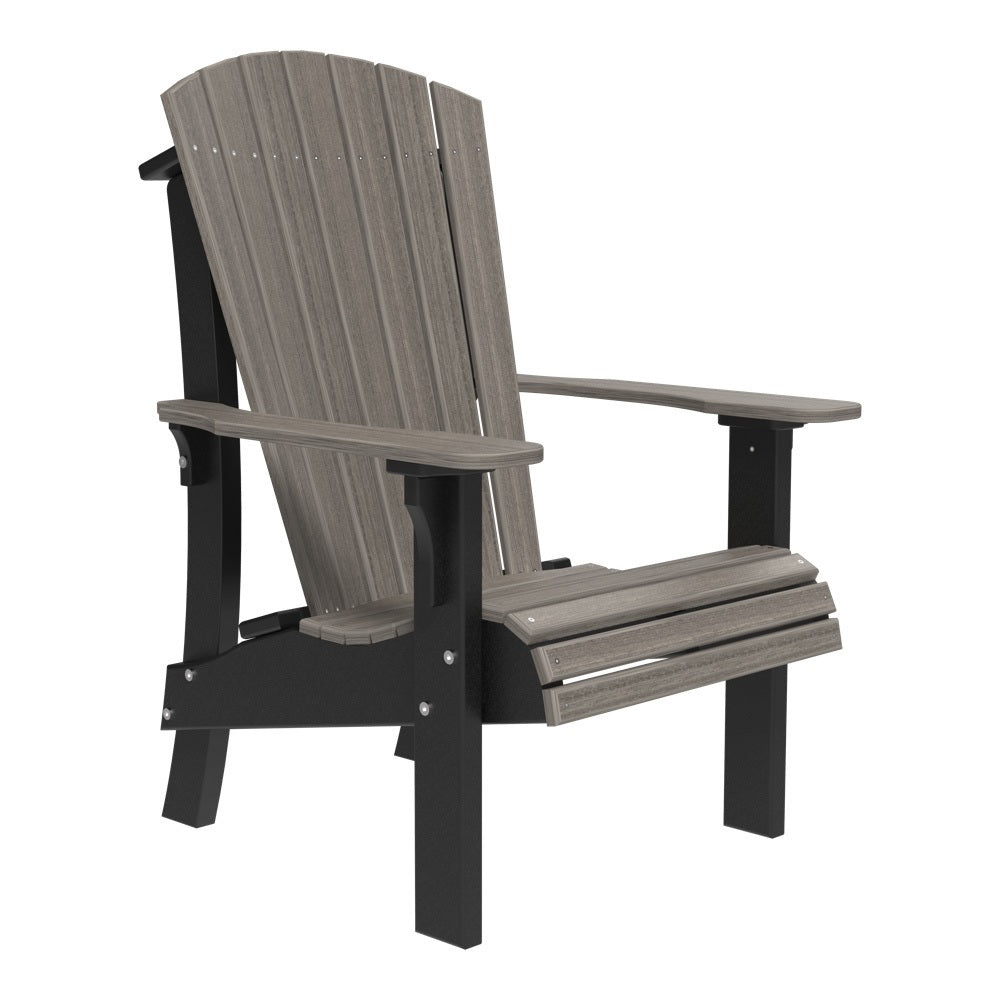 This is the Coastal Gray and Black colored Adirondack chair on a white background.