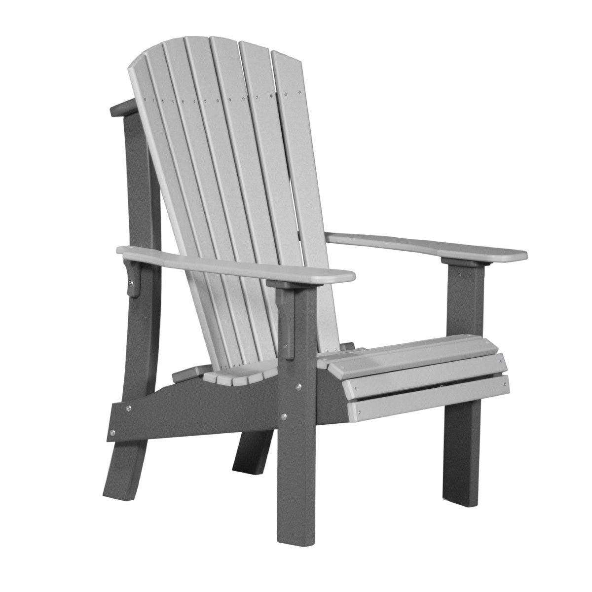 This is the Dove Gray and Slate colored Adirondack chair on a white background.