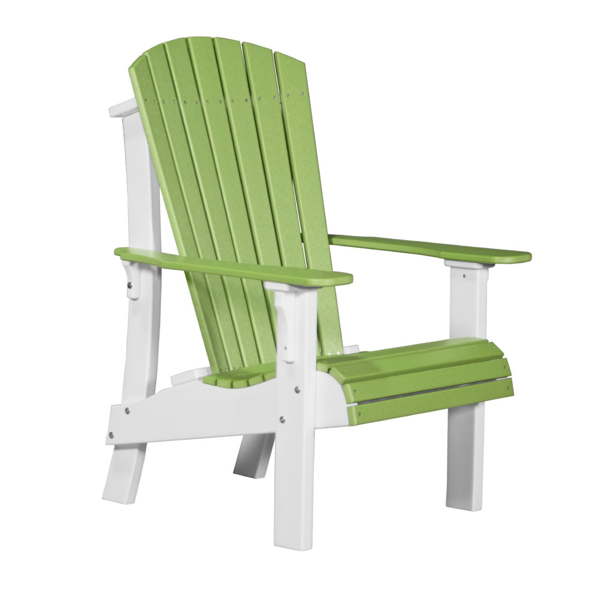 This is the Lime Green and White colored Adirondack chair on a white background.