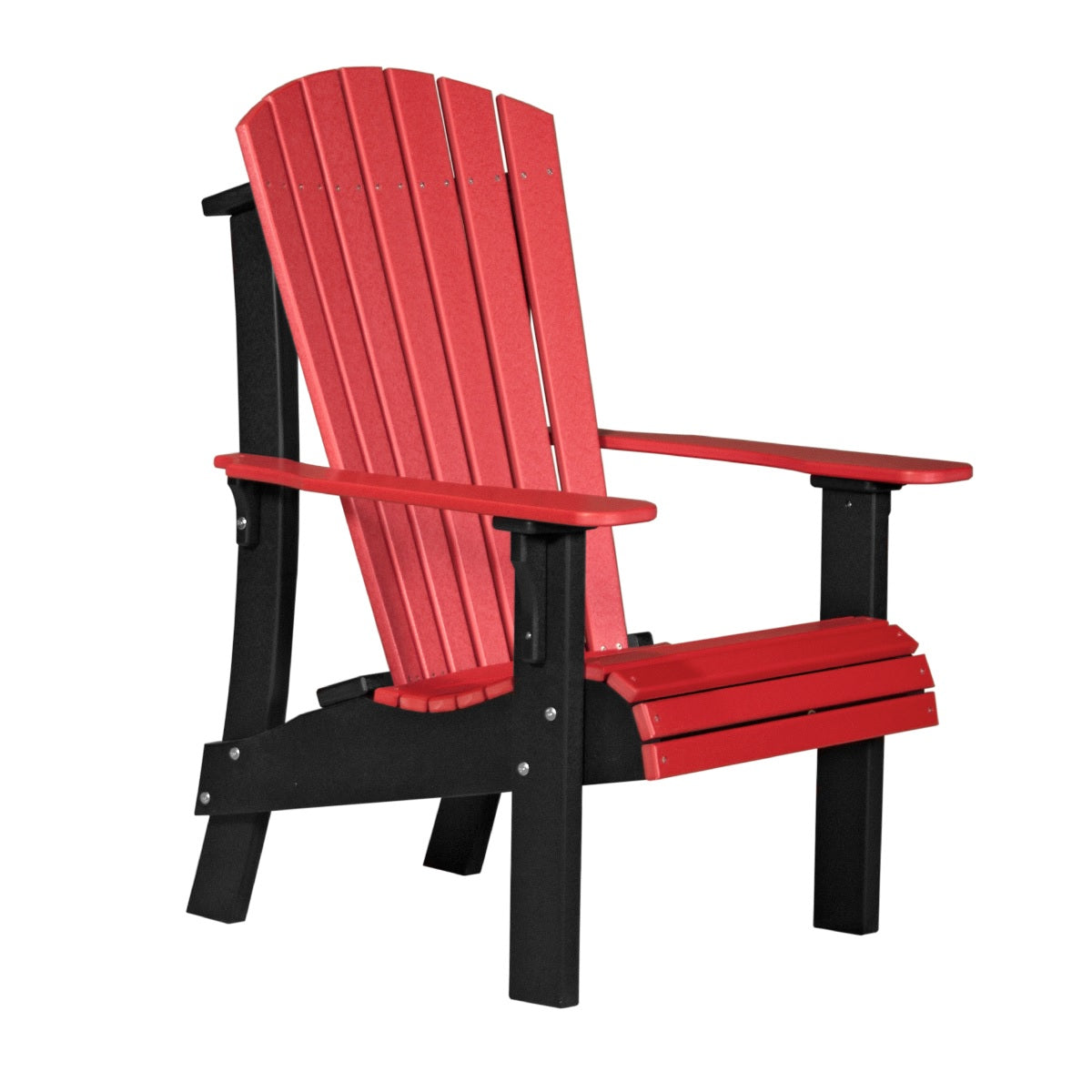 This is the Red and Black colored Adirondack chair on a white background.