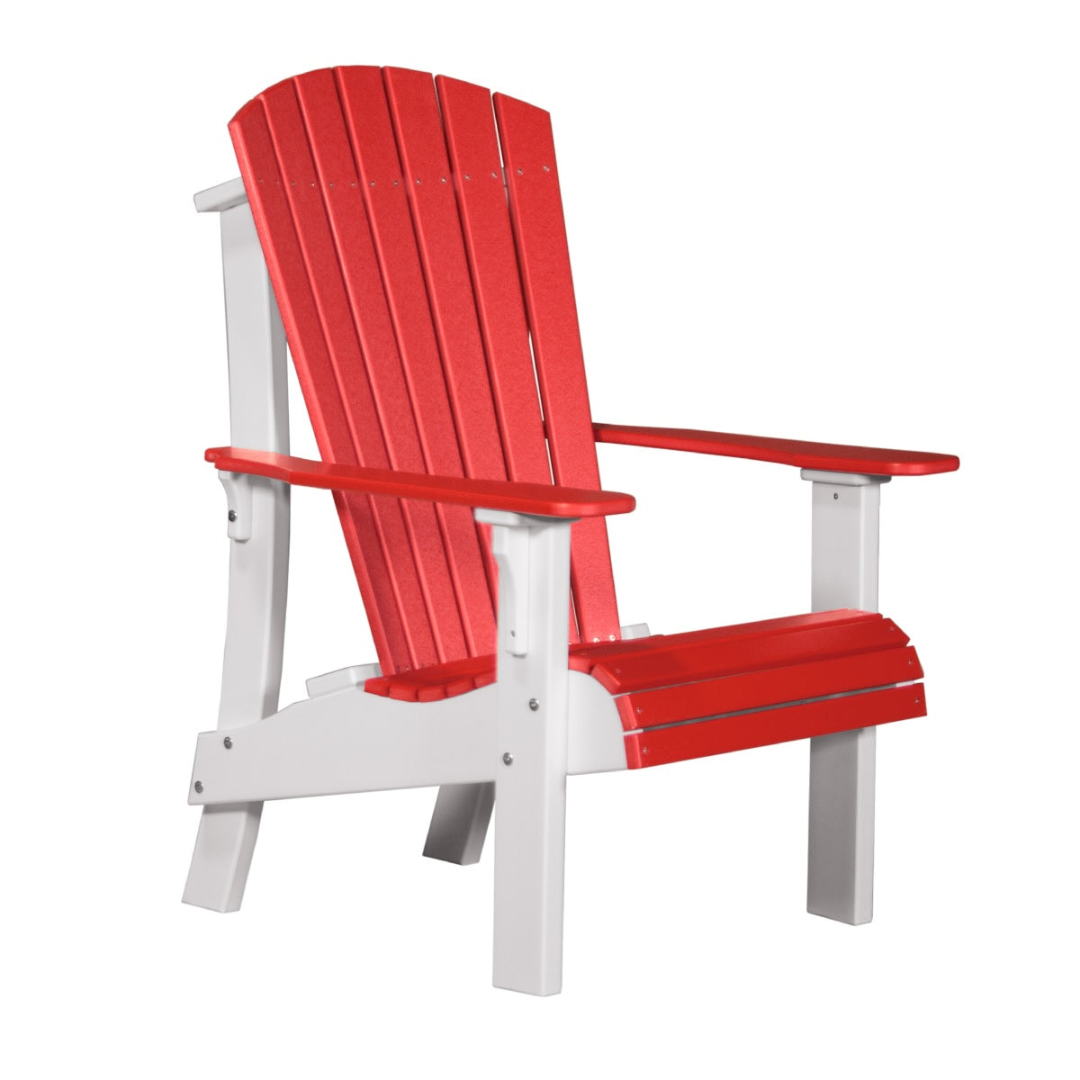 This is the Red and White colored Adirondack chair on a white background.