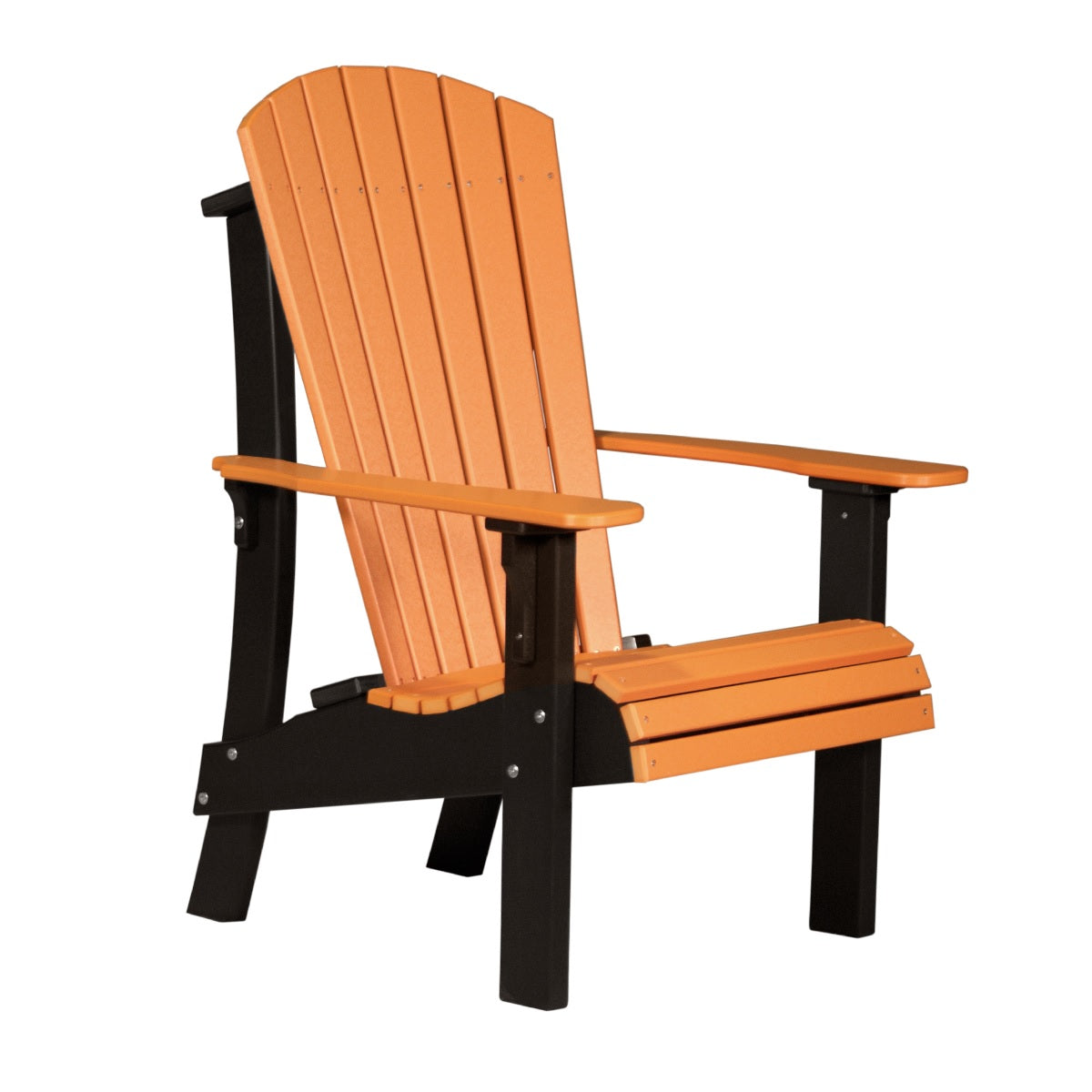 This is the Tangerine and Black colored Adirondack chair on a white background.