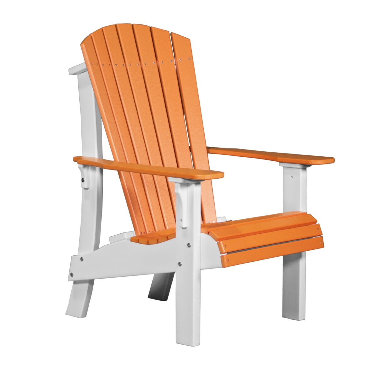 This is the Tangerine and White colored Adirondack chair on a white background.