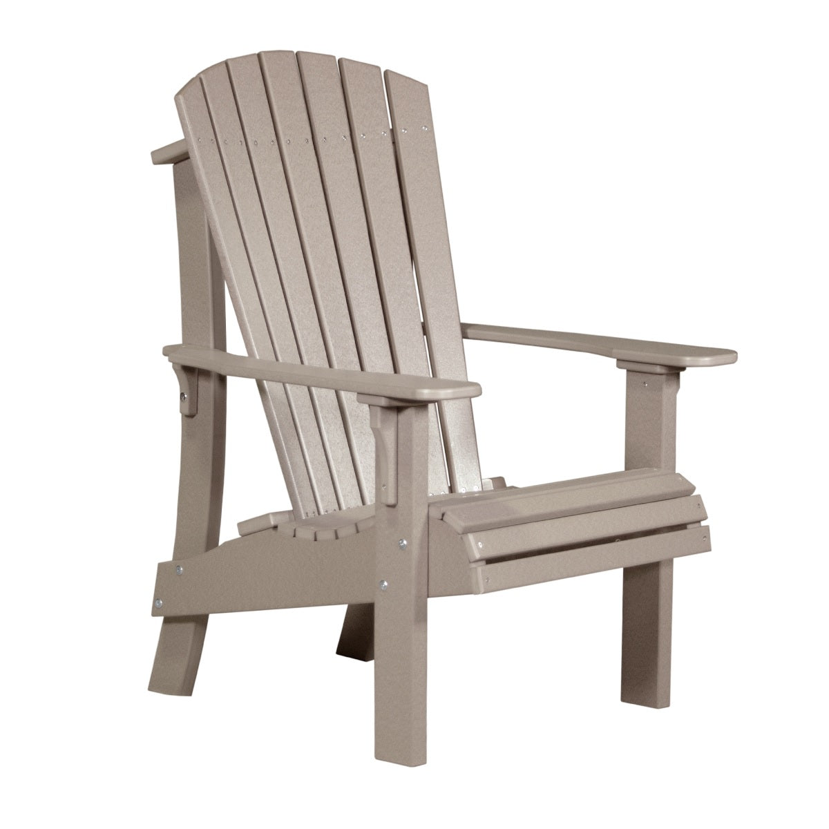This is the Weatherwood colored Adirondack chair on a white background.