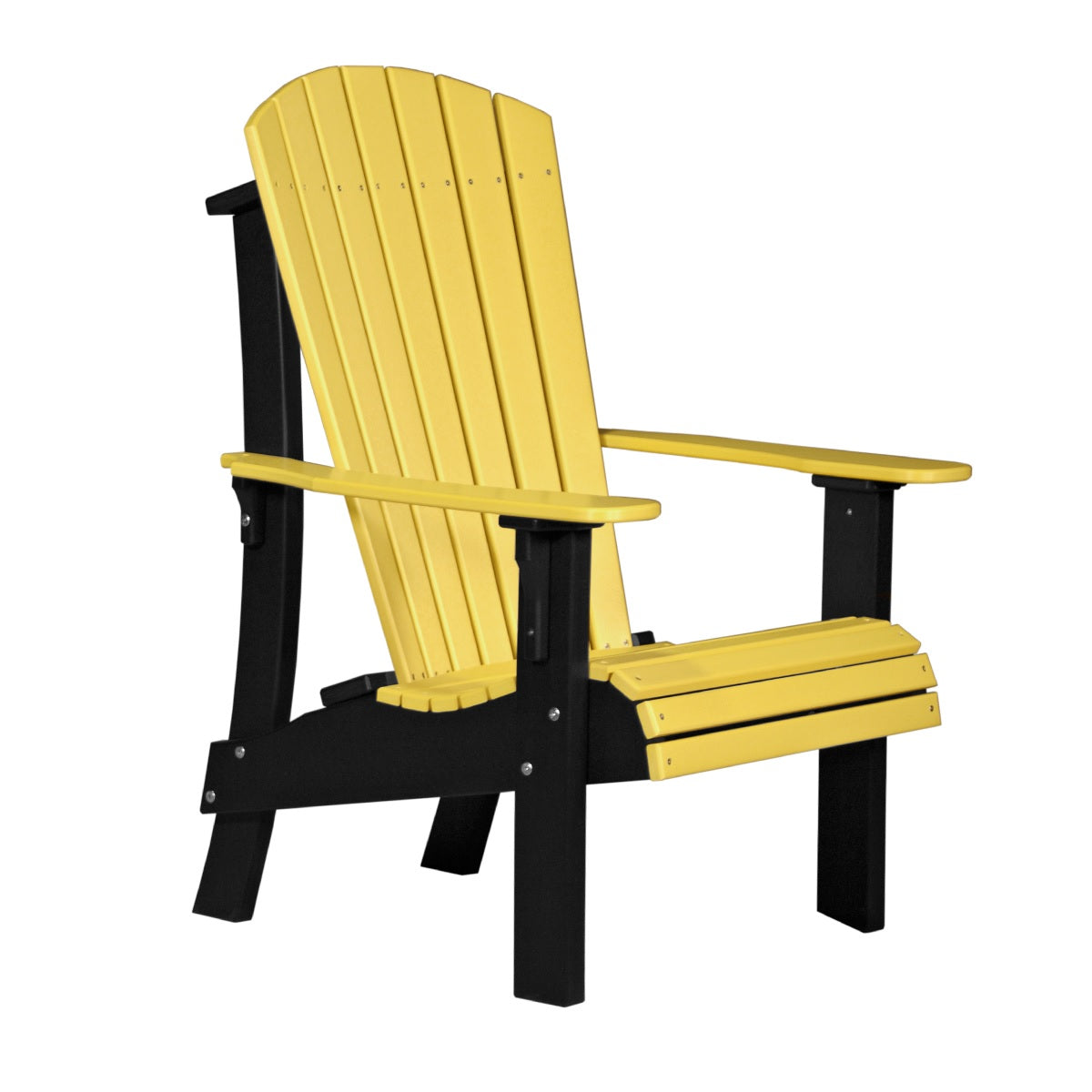This is the Yellow and Black colored Adirondack chair on a white background.