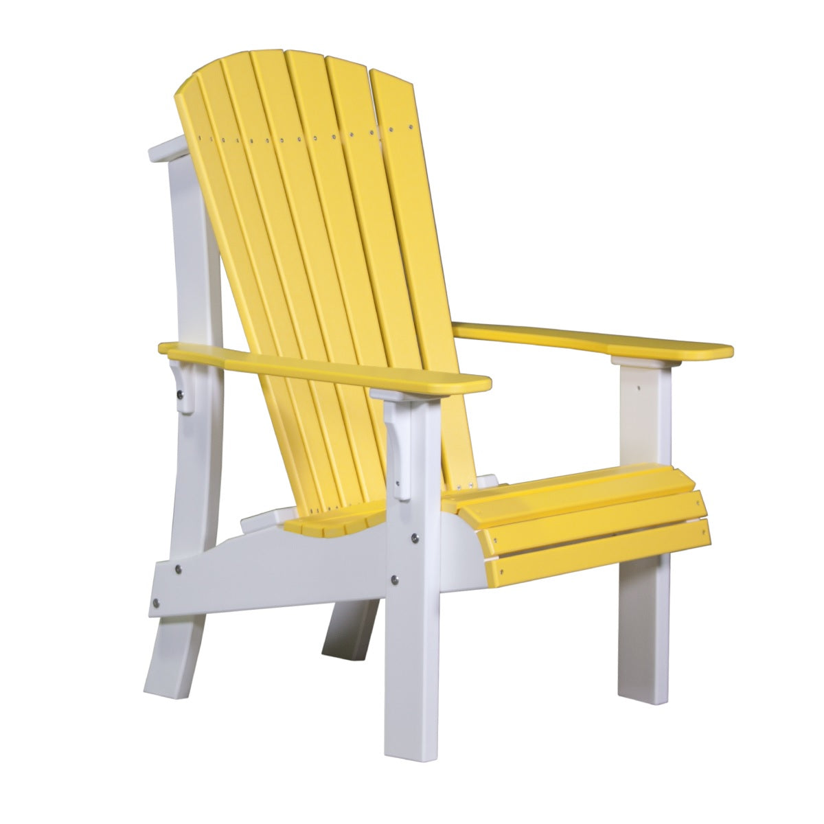 This is the Yellow and White colored Adirondack chair on a white background.