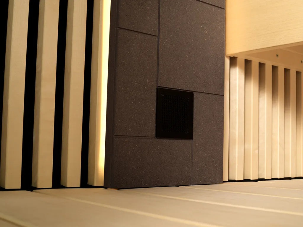 This image shows one of the walls of the sauna.