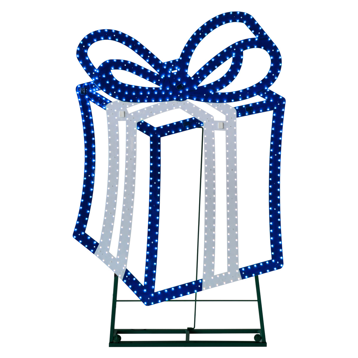 This image shows the blue and pure white colored LED present decoration on a white background.