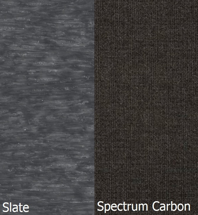 This is a swatch image showing the Slate frame and the Spectrum Carbon cushion color.