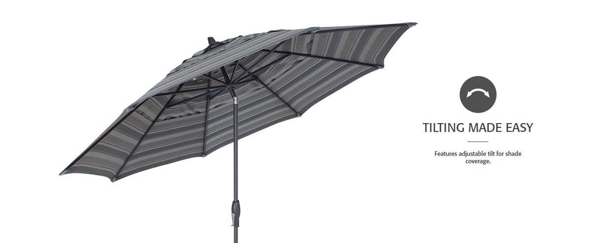 Tilting made easy! This umbrella features an adjustable tilt for shade coverage.