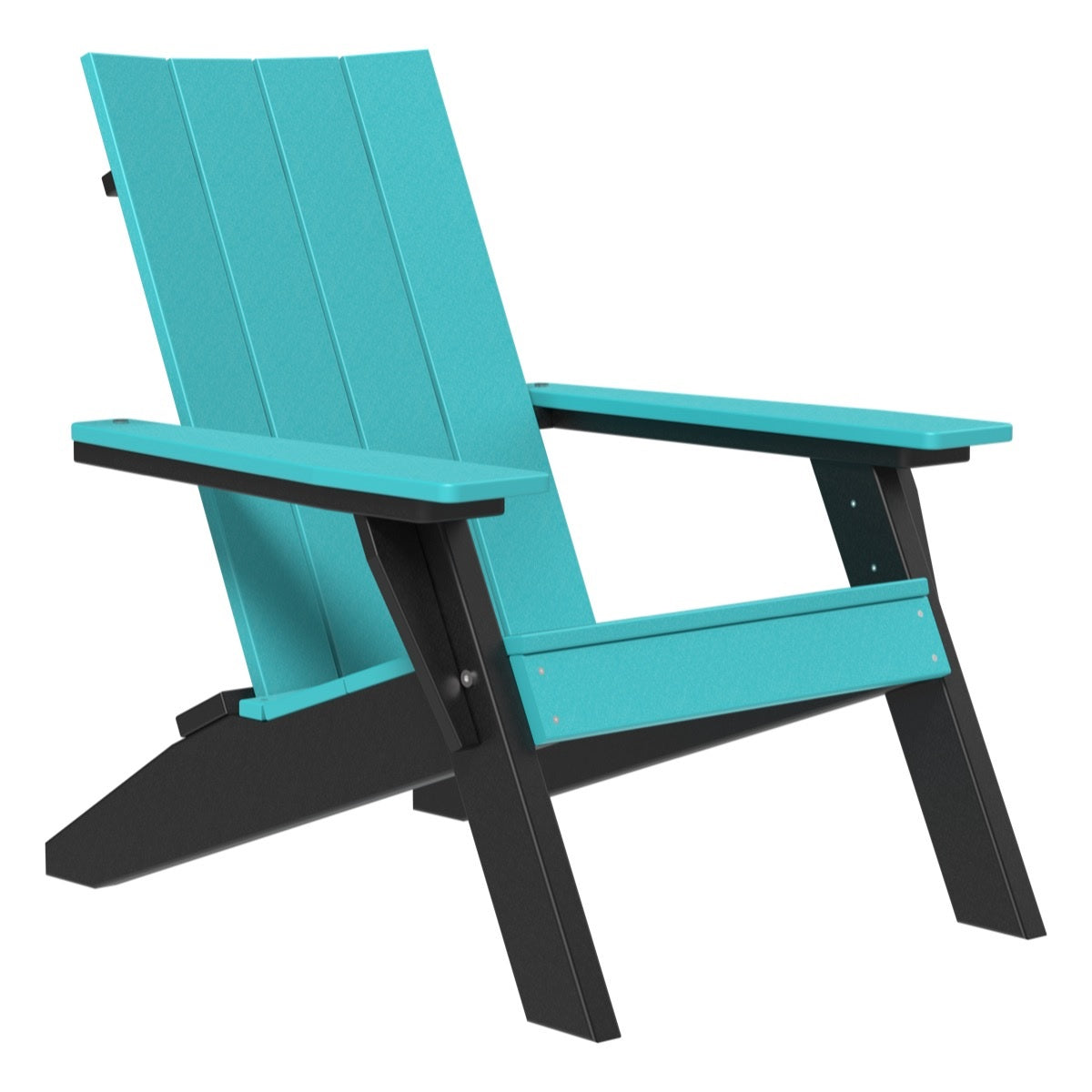This is the Aruba Blue and Black colored Adirondack chair on a white background.