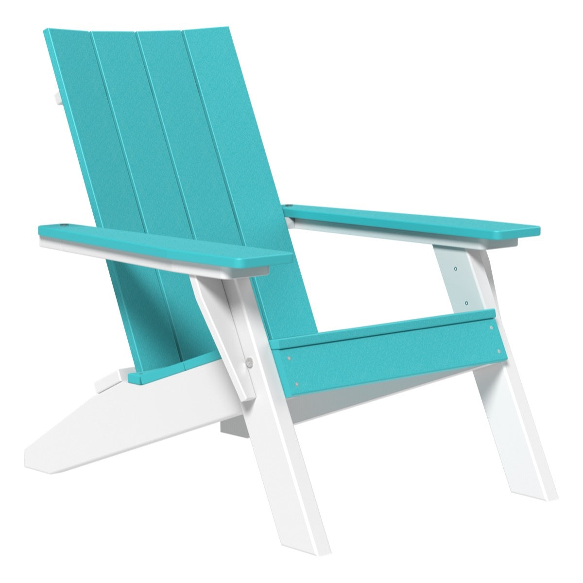 This is the Aruba Blue and White colored Adirondack chair on a white background.