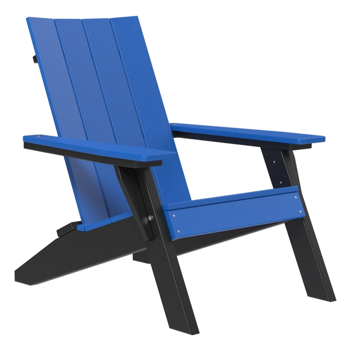 This is the Blue and Black colored Adirondack chair on a white background.
