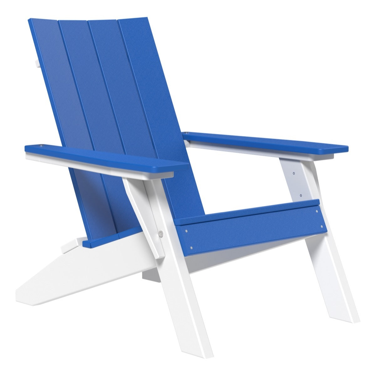 This is the Blue and White colored Adirondack chair on a white background.