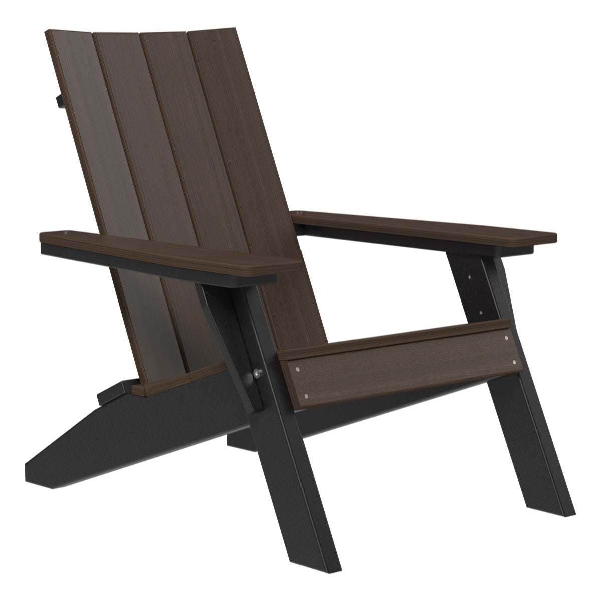 This is the Brazilian Walnut and Black colored Adirondack chair on a white background.