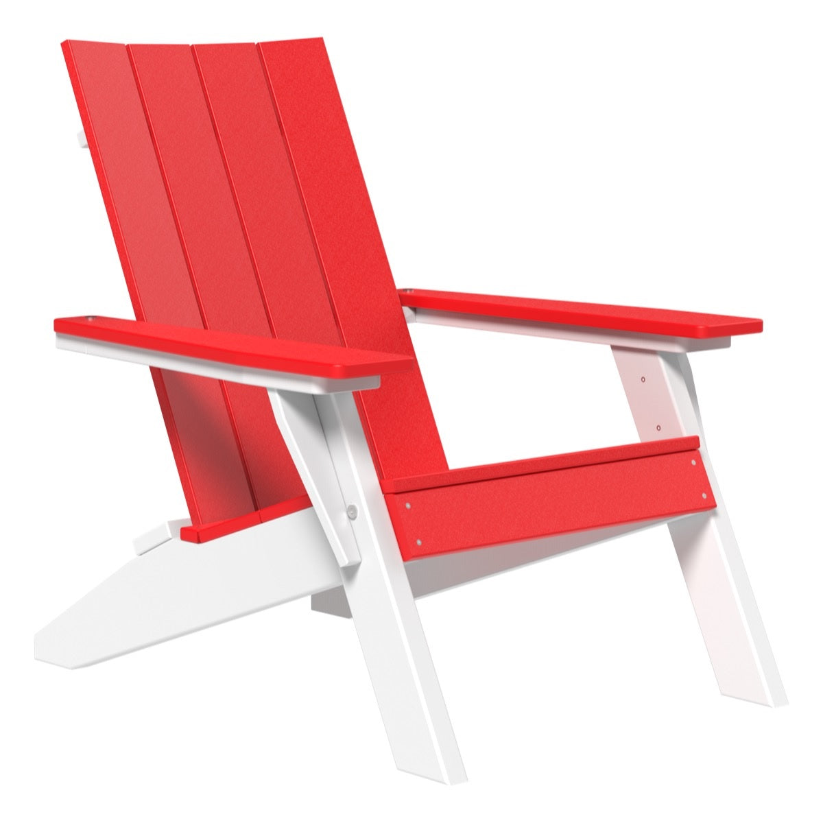 This is the Red and White colored Adirondack chair on a white background.