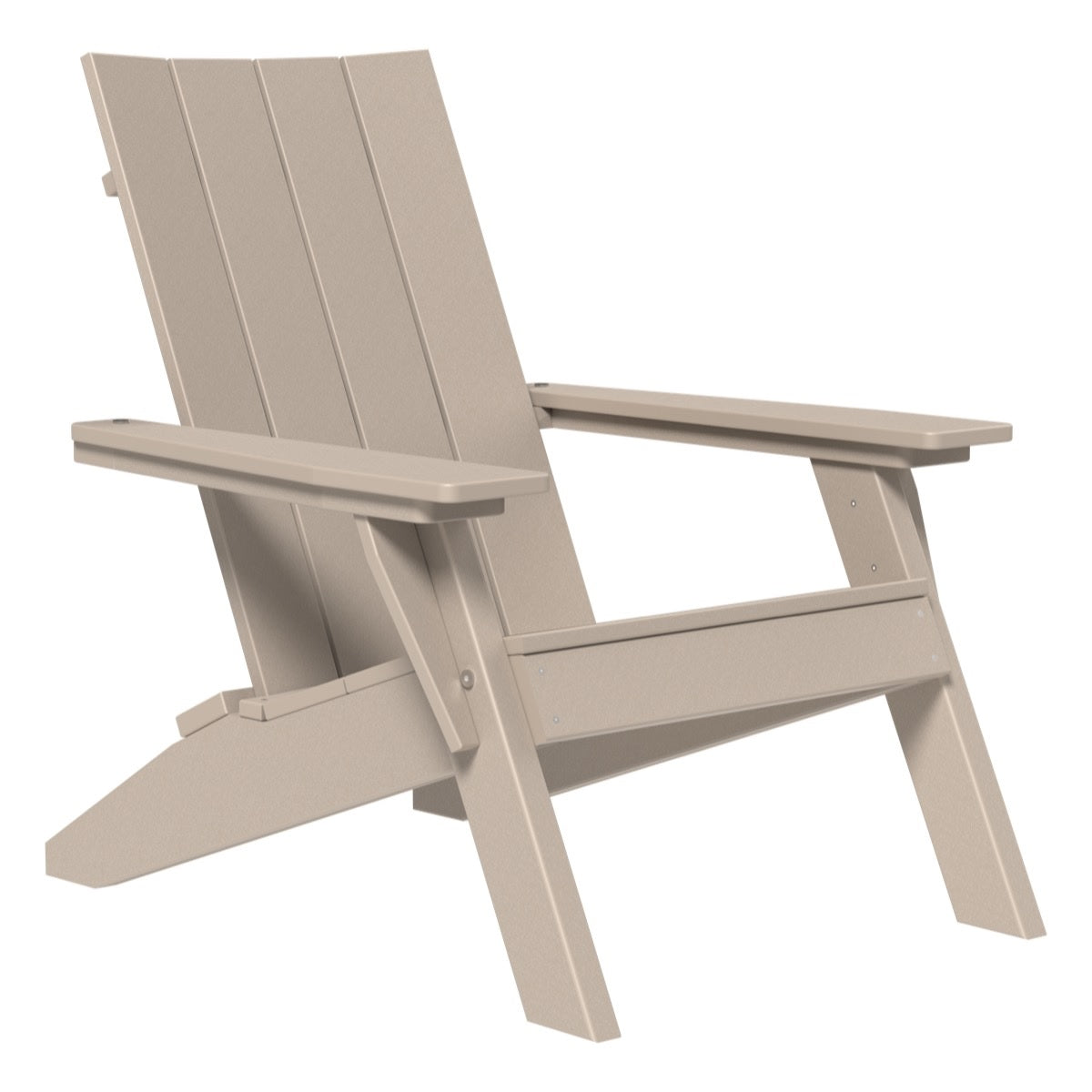 This is the Weatherwood colored Adirondack chair on a white background.
