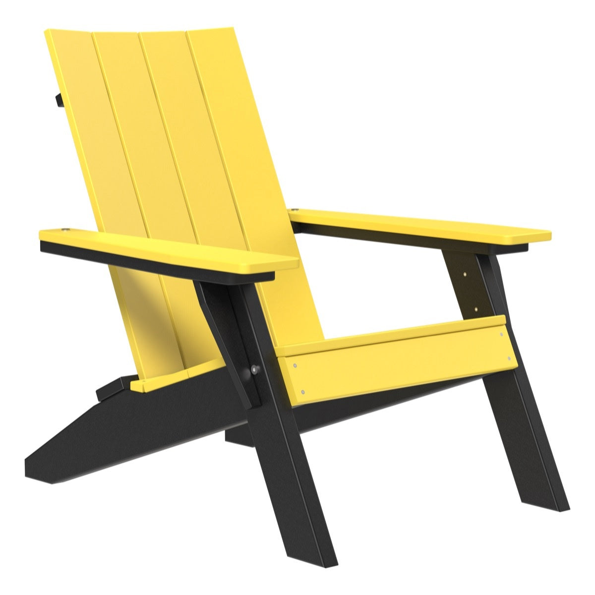 This is the Yellow and Black colored Adirondack chair on a white background.