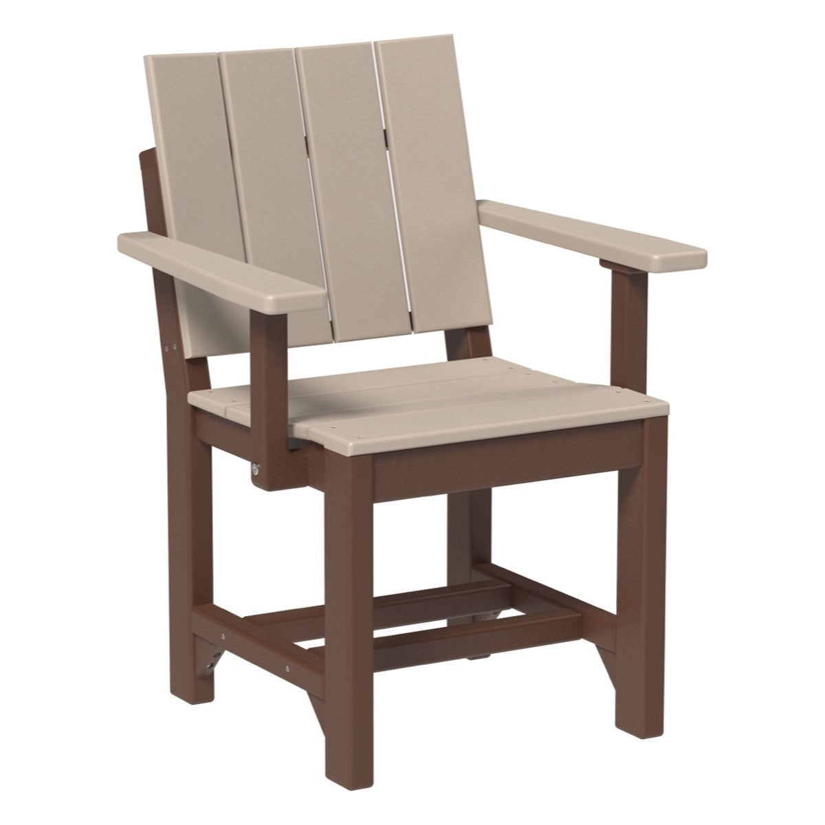 This is the Weatherwood and Chestnut Brown colored Urban Arm Chair on a white background.