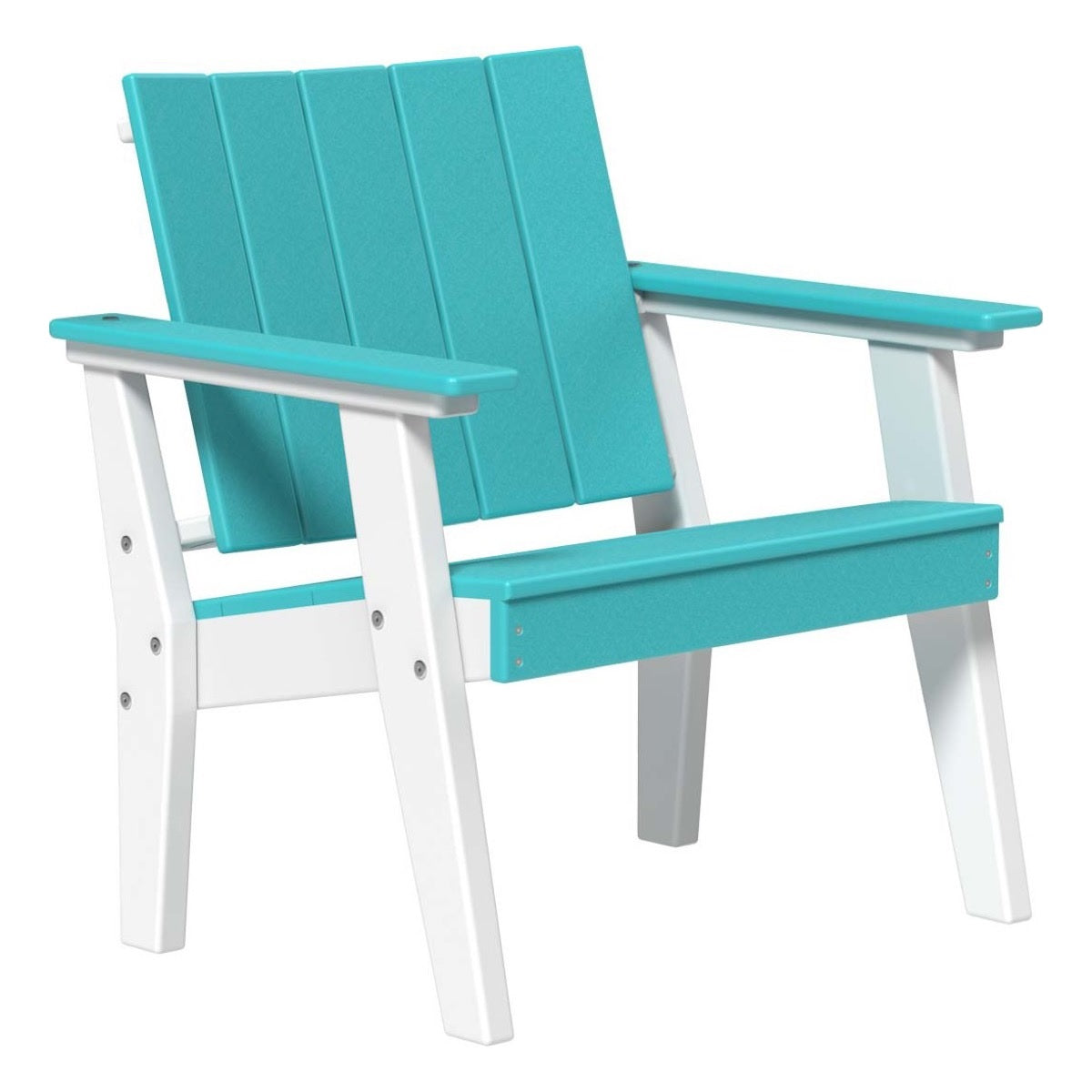 This is the Aruba Blue and White colored Urban Chat Chair on a white background.