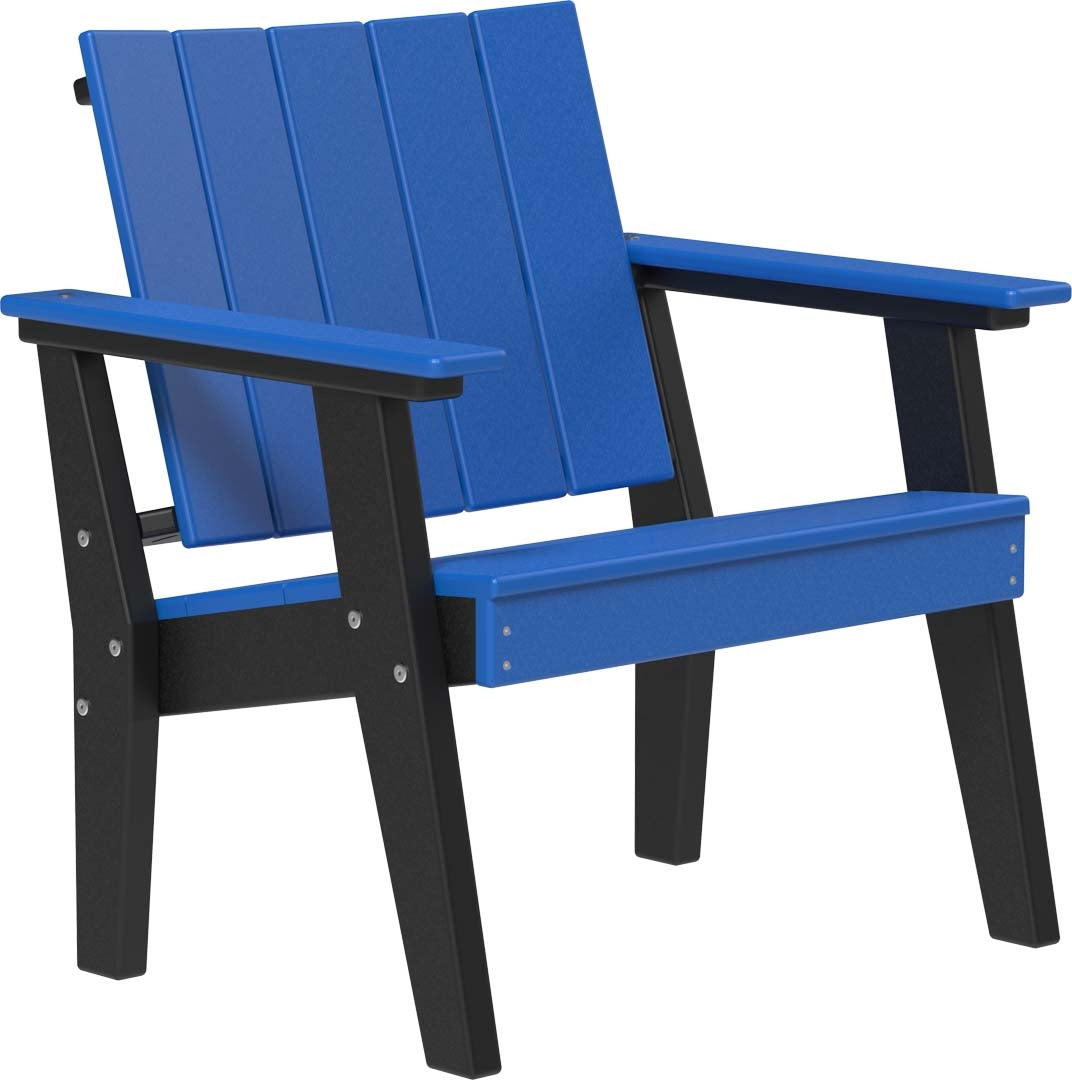 This is the Blue and Black colored Urban Chat Chair on a white background.
