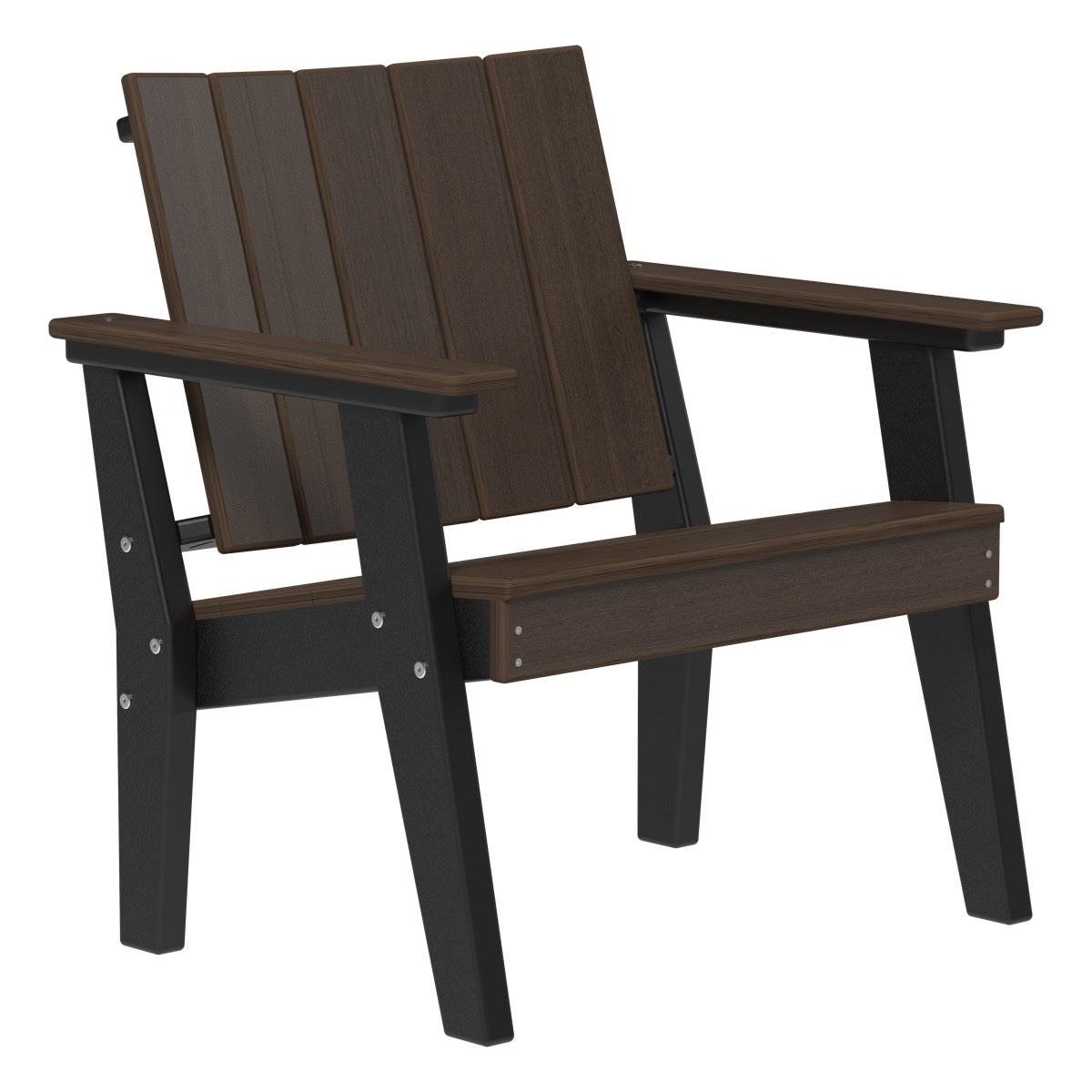 This is the Brazilian Walnut and Black colored Urban Chat Chair on a white background.