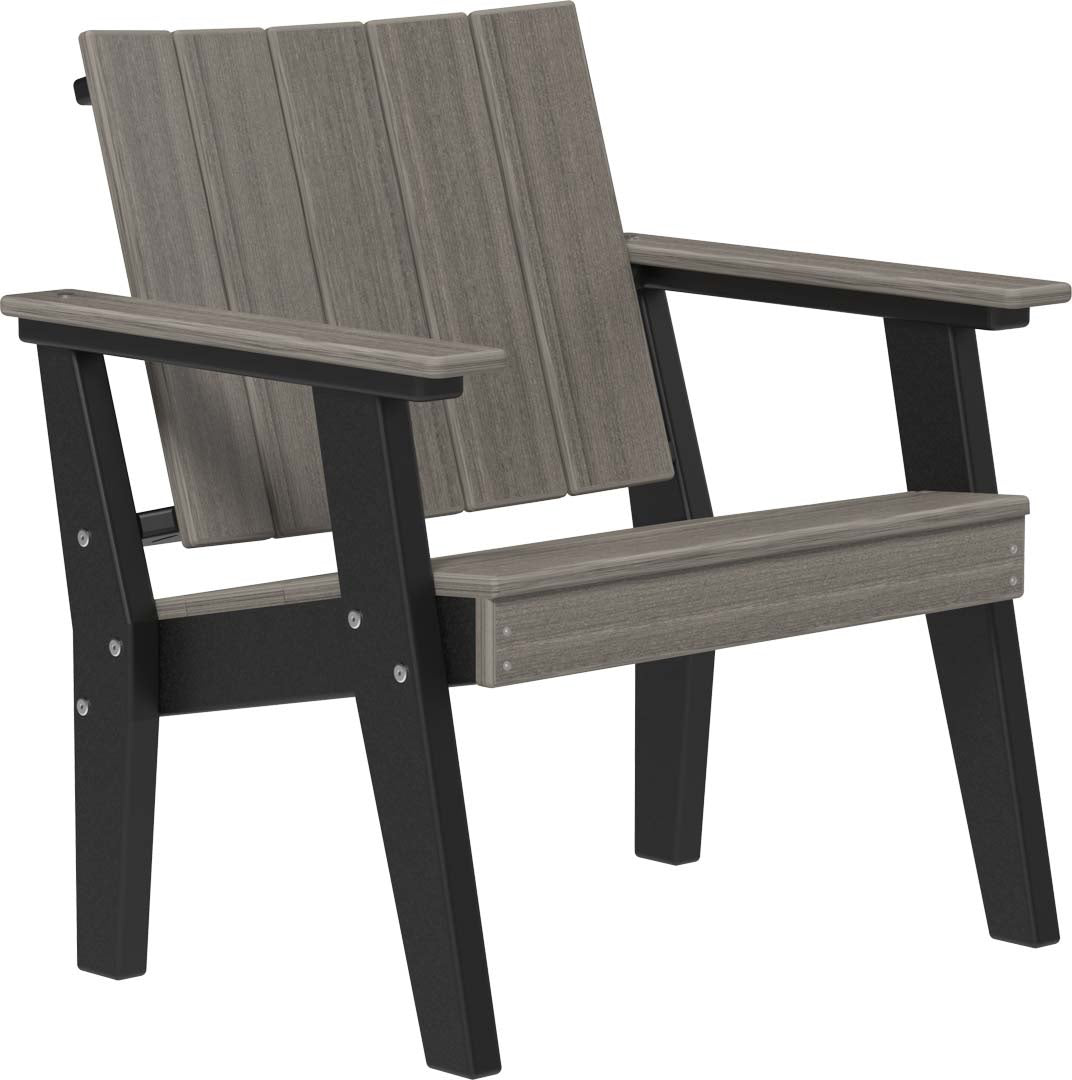 This is the Coastal Gray and Black colored Urban Chat Chair on a white background.