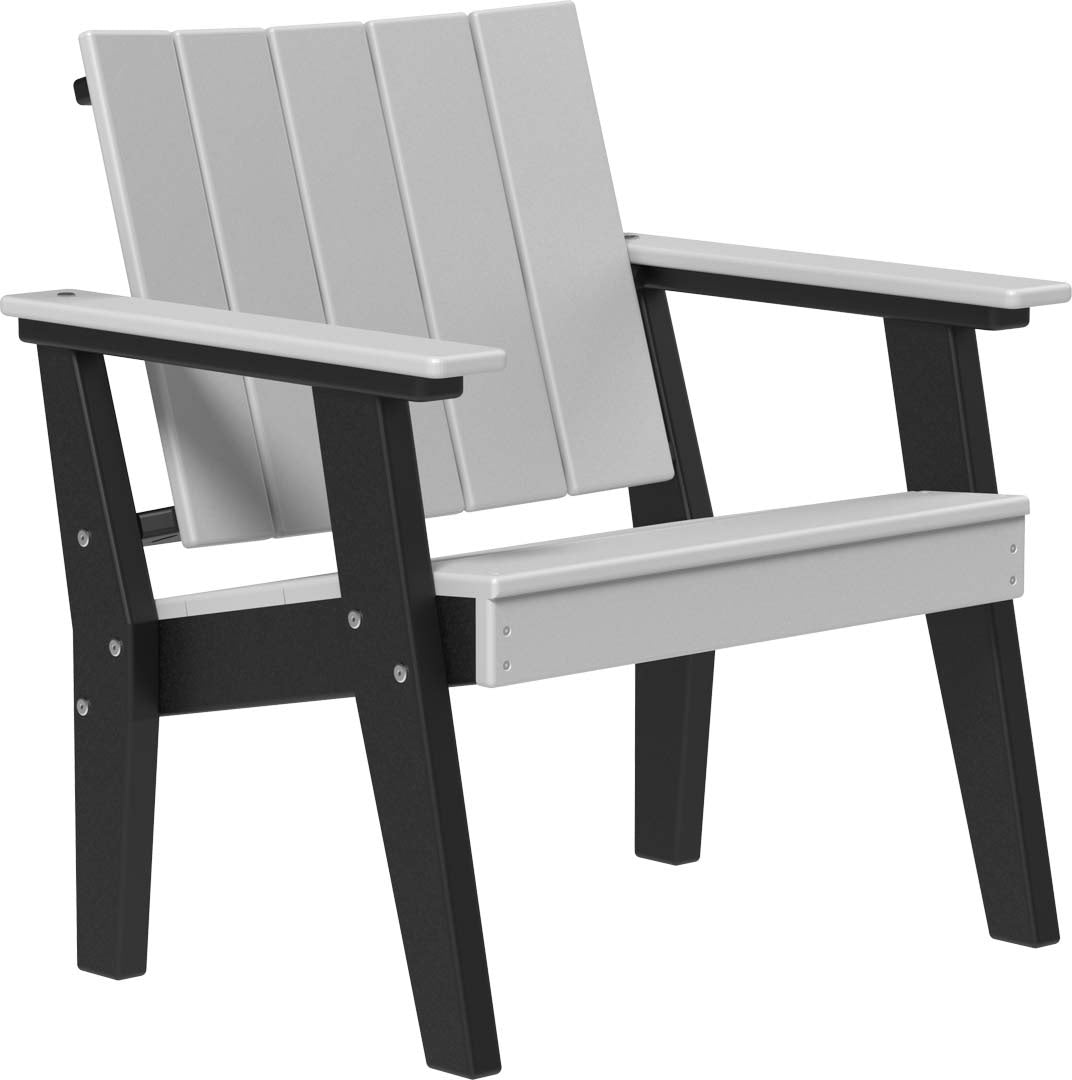 This is the Dove Gray and Black colored Urban Chat Chair on a white background.