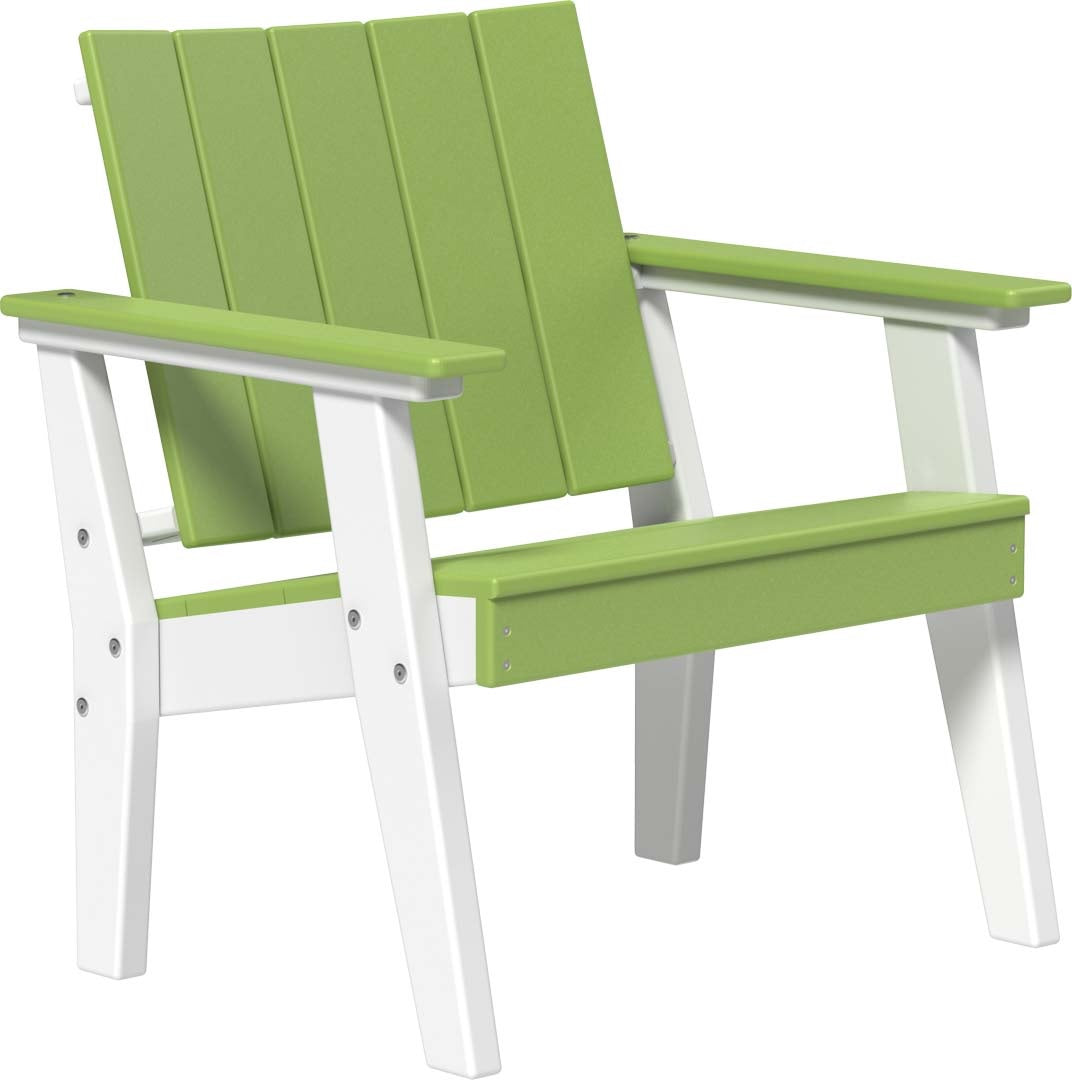This is the Lime Green and White colored Urban Chat Chair on a white background.