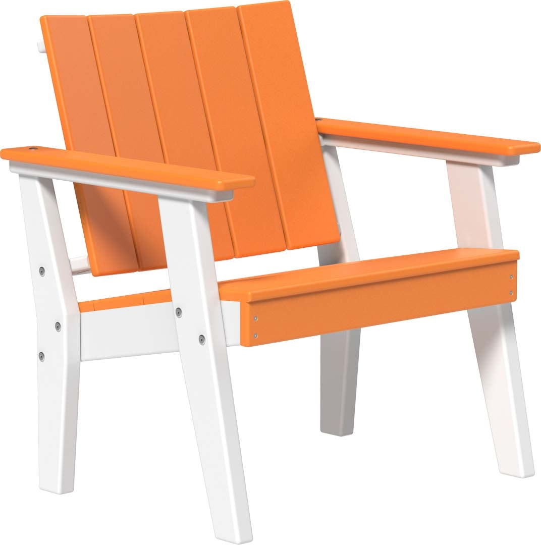 This is the Tangerine and White colored Urban Chat Chair on a white background.