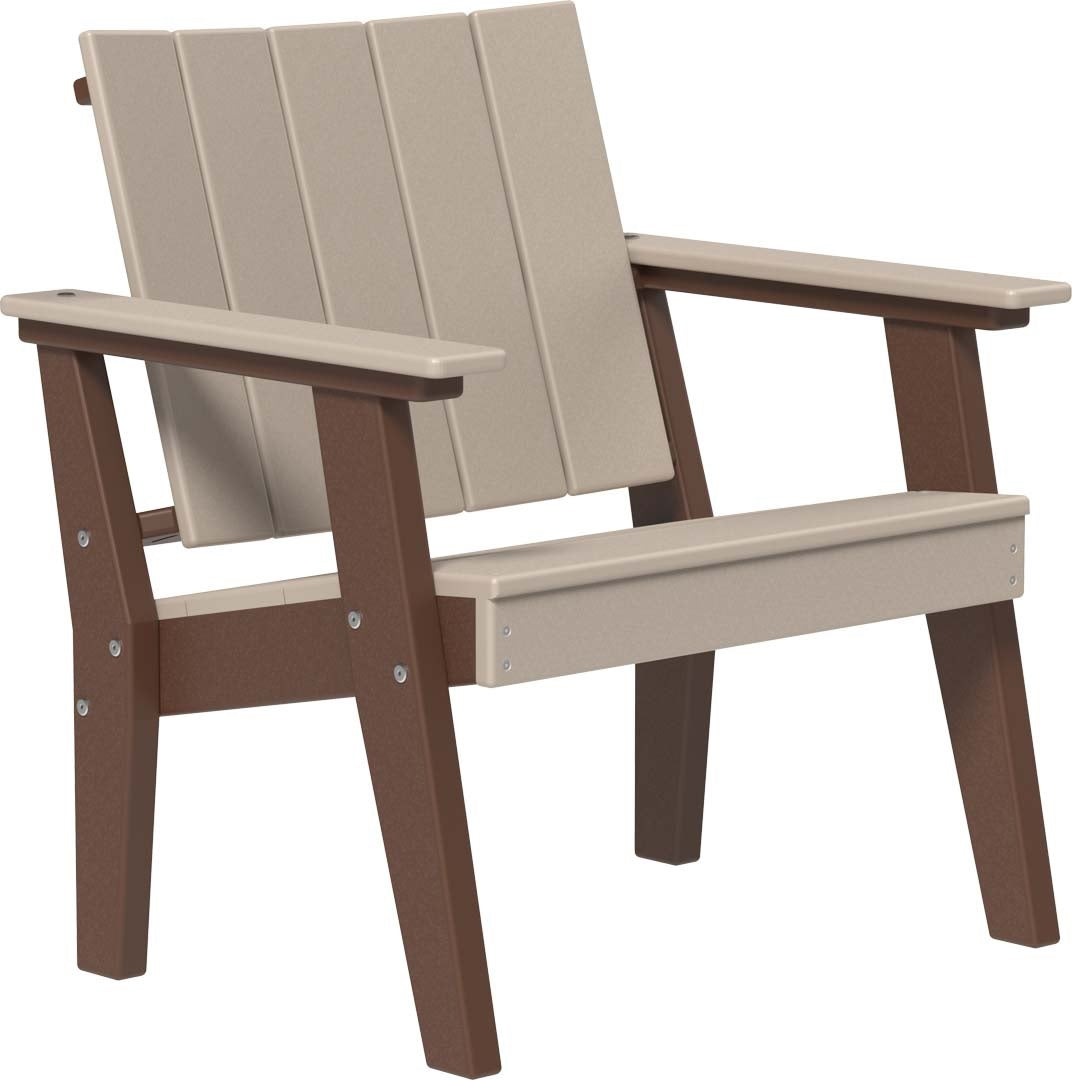 This is the Weatherwood and Chestnut Brown colored Urban Chat Chair on a white background.