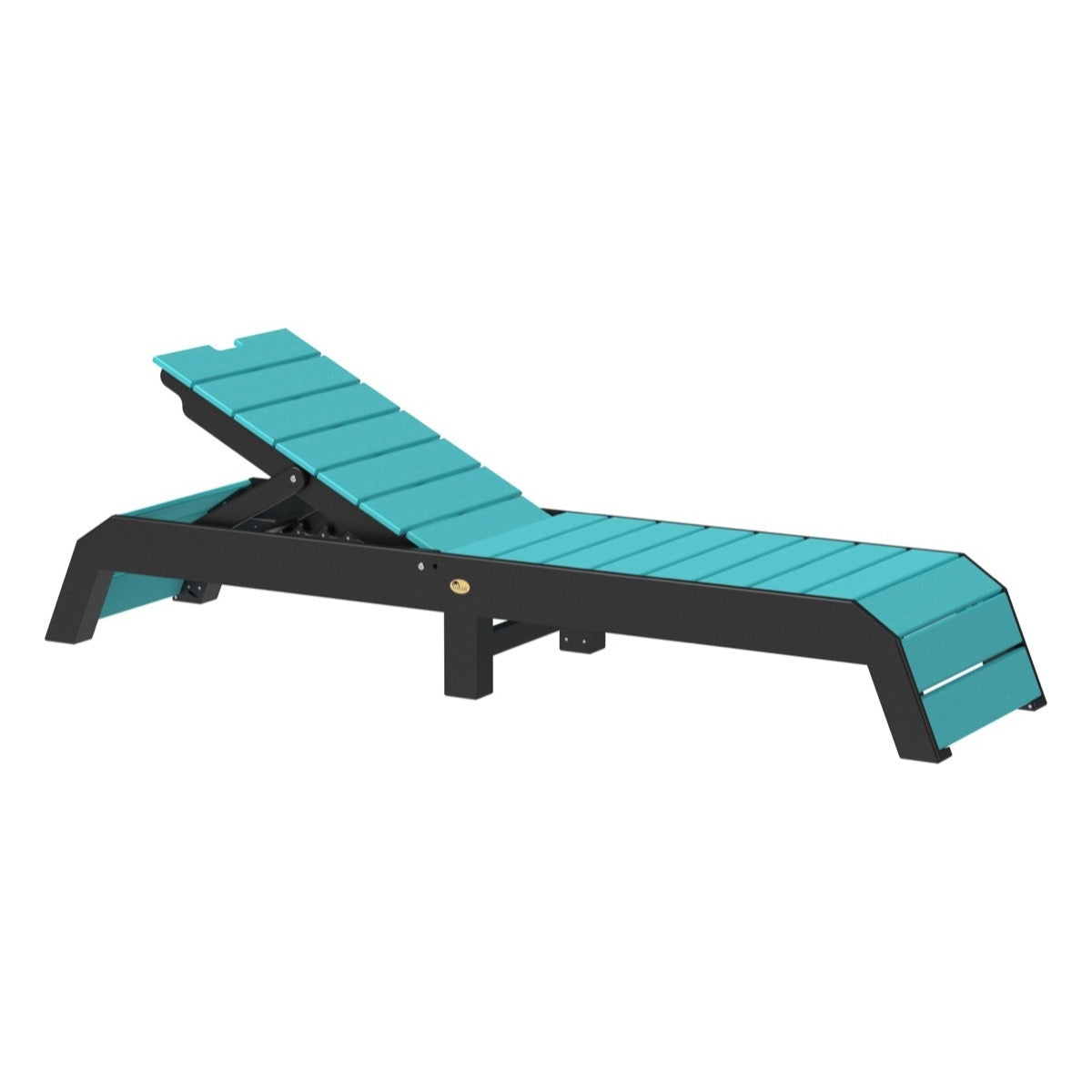 This is the Aruba Blue and Black colored Urban Chaise Lounge Chair on a white background.
