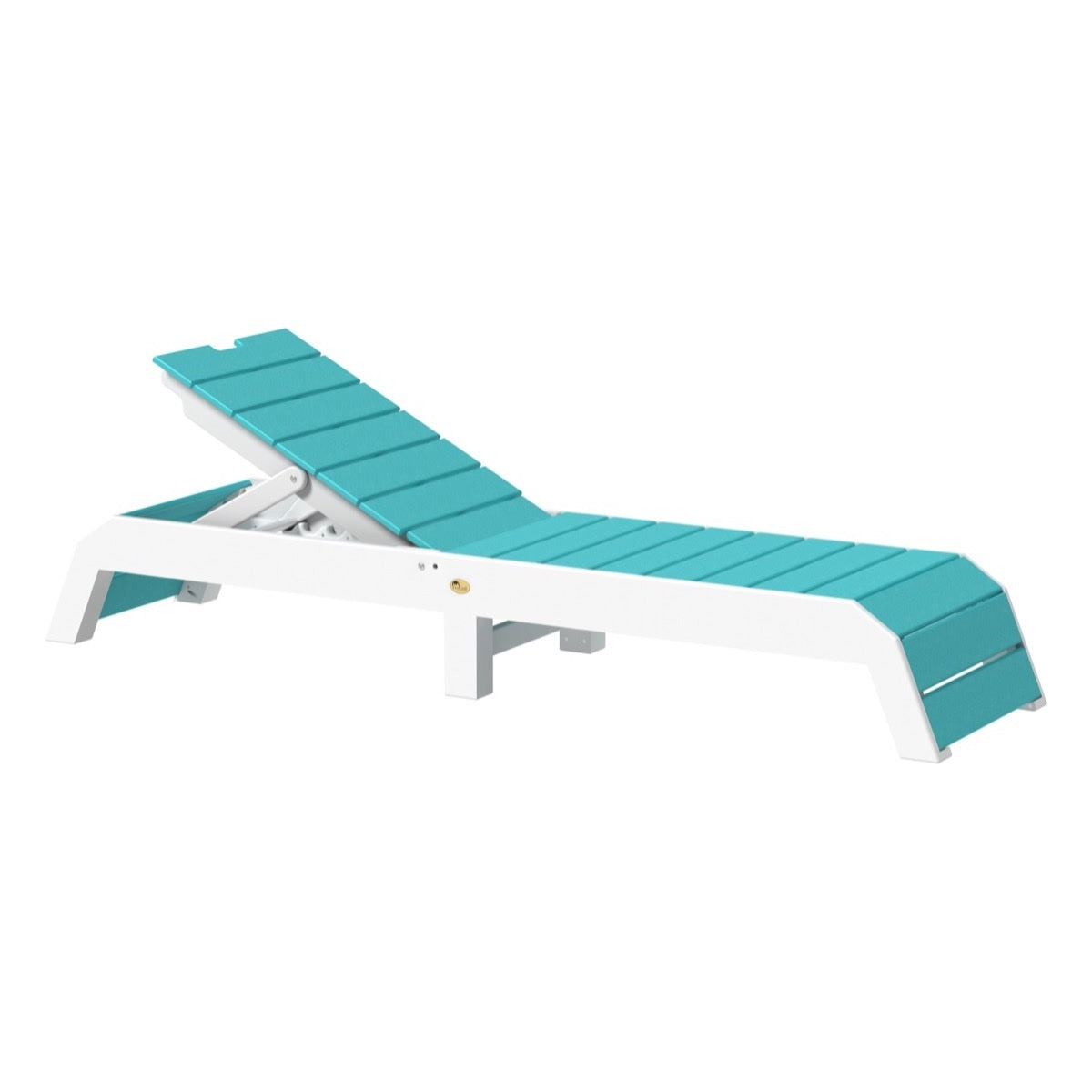 This is the Aruba Blue and White colored Urban Chaise Lounge Chair on a white background.