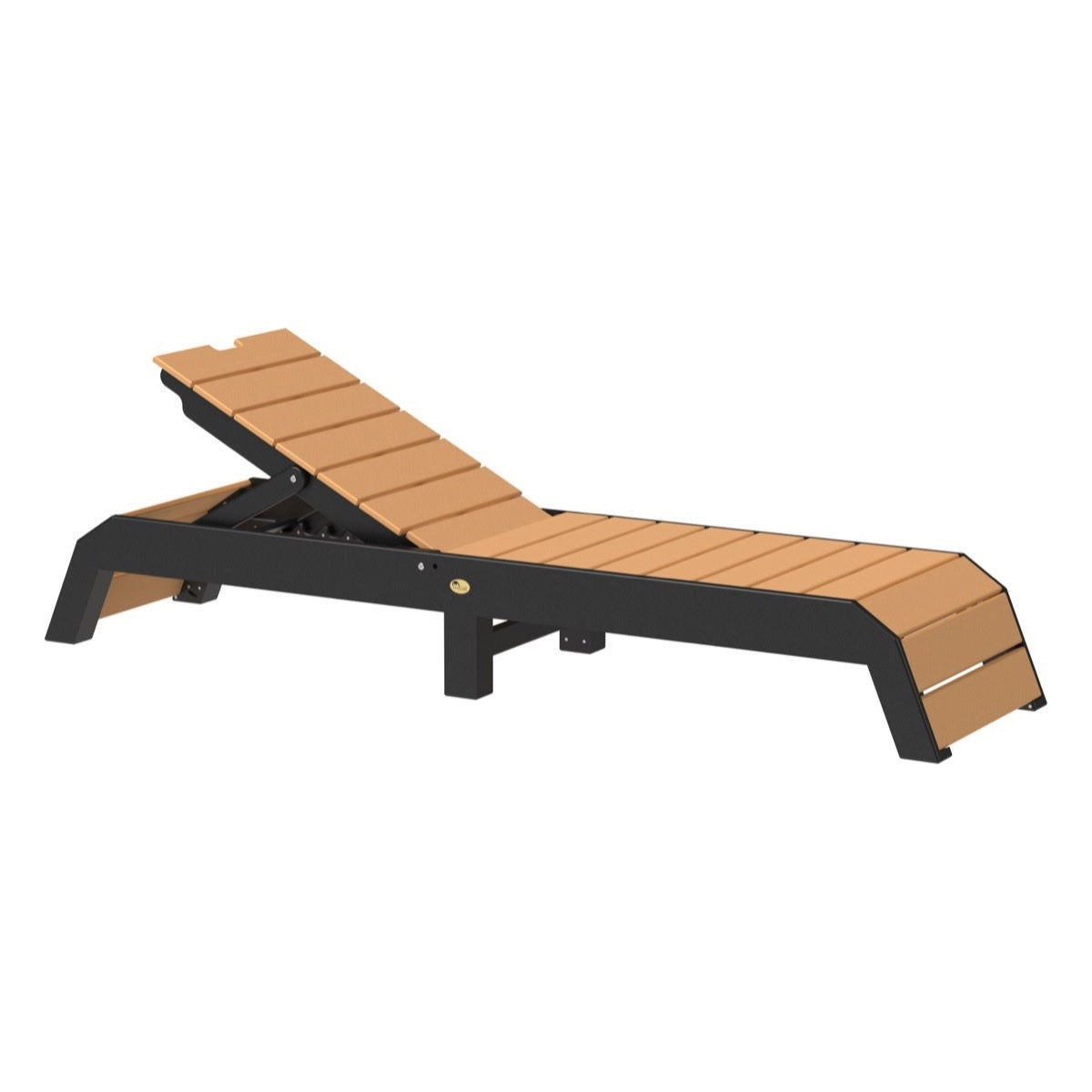 This is the Cedar and Black colored Urban Chaise Lounge Chair on a white background.