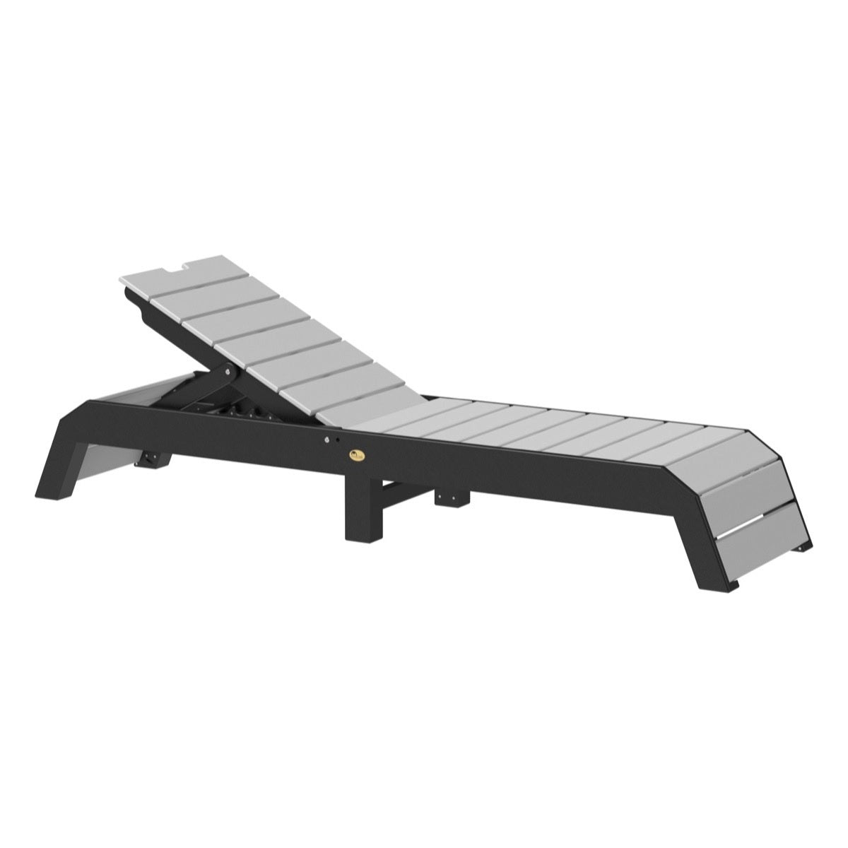 This is the Dove Gray and Black colored Urban Chaise Lounge Chair on a white background.
