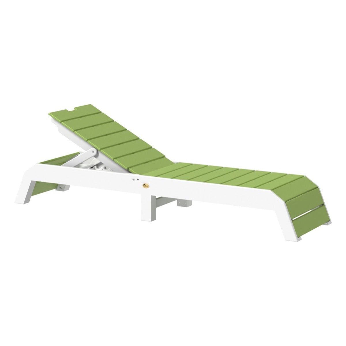 This is the Lime Green and White colored Urban Chaise Lounge Chair on a white background.