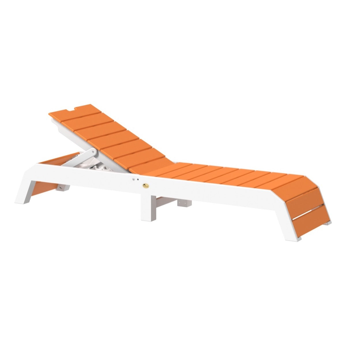 This is the Tangerine and White colored Urban Chaise Lounge Chair on a white background.