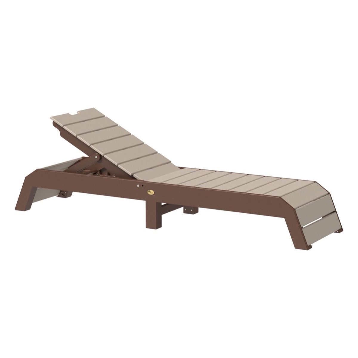 This is the Weatherwood and Chestnut Brown colored Urban Chaise Lounge Chair on a white background.