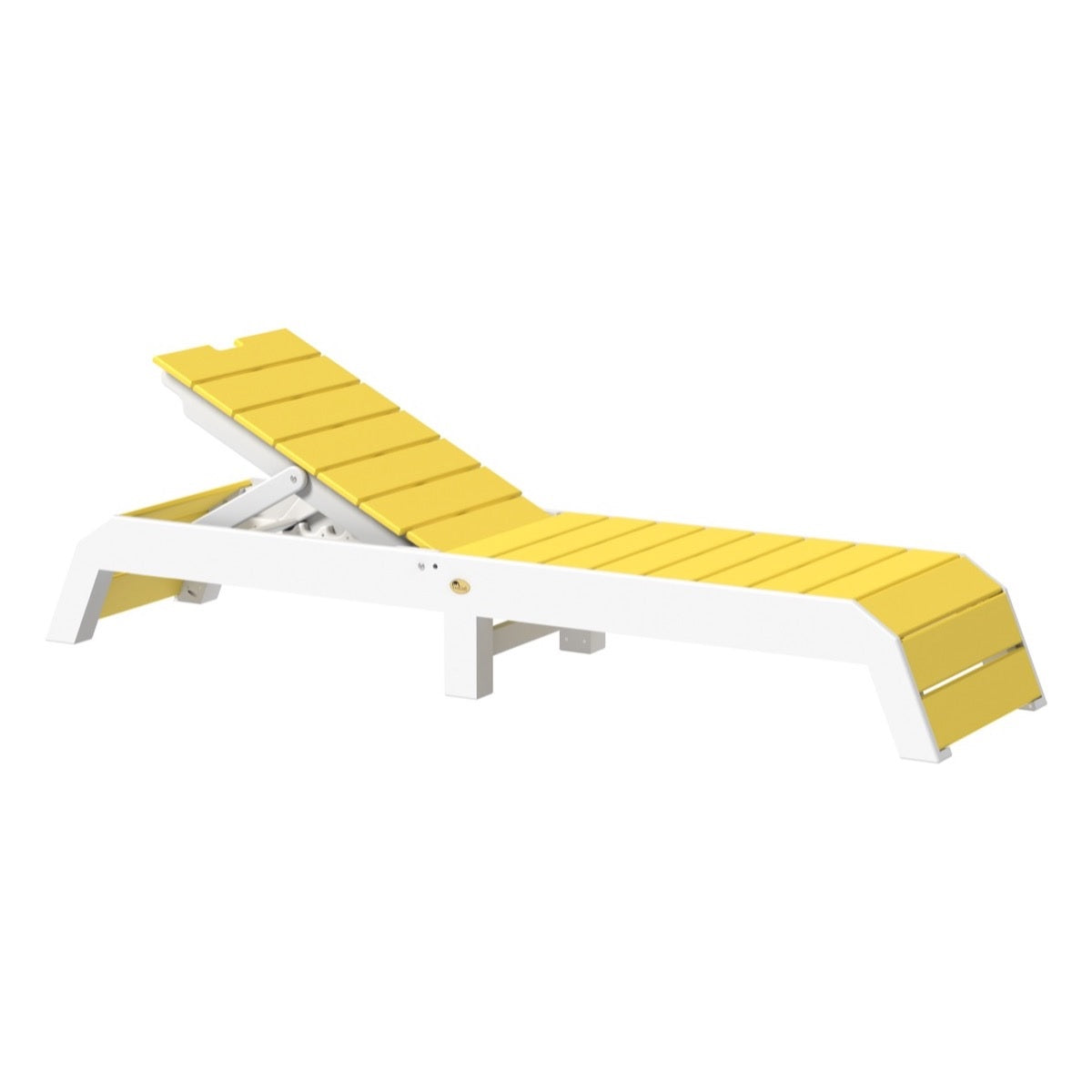This is the Yellow and White colored Urban Chaise Lounge Chair on a white background.