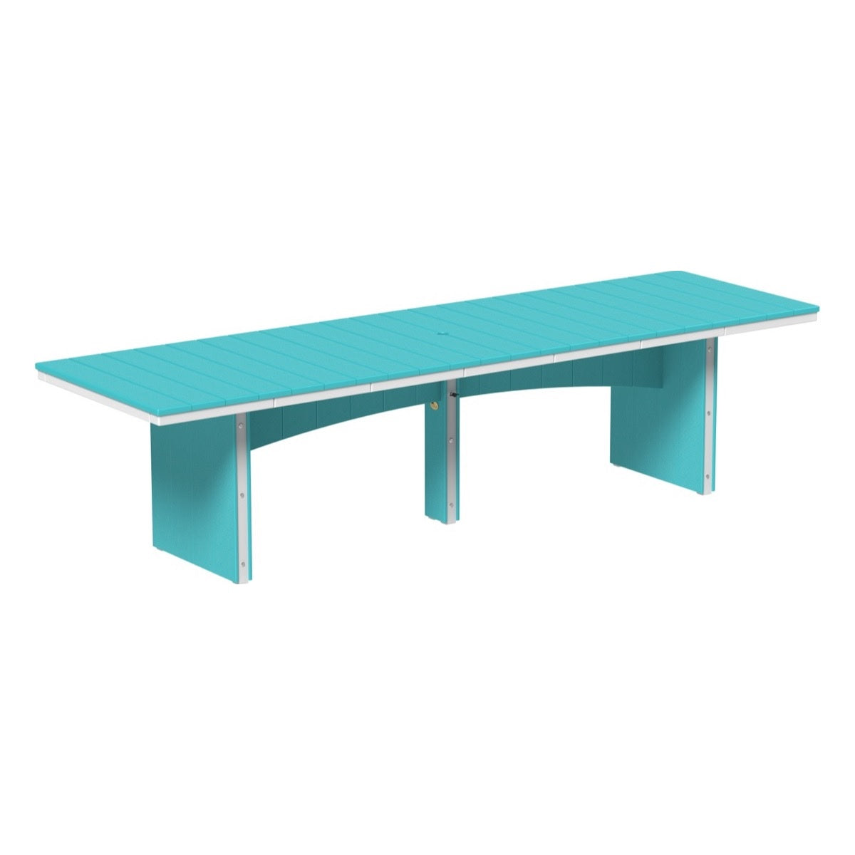This is the Aruba Blue and White colored dining table on a white background.