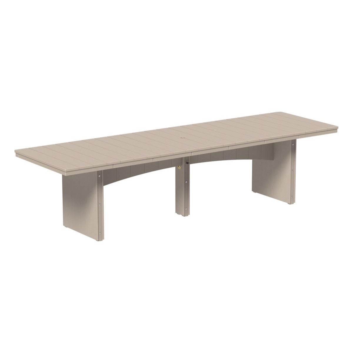 This is the Weatherwood colored dining table on a white background.