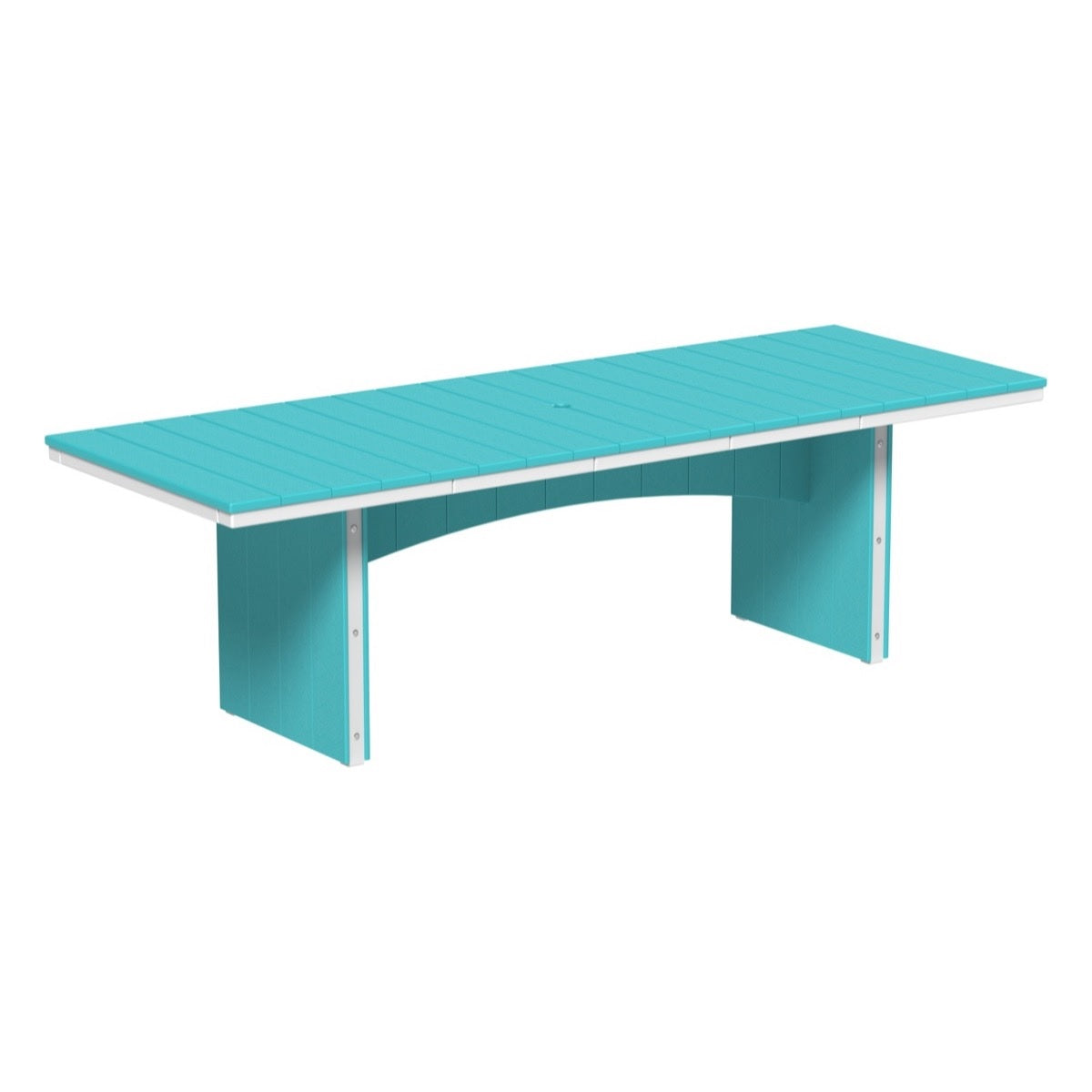 This is the Aruba Blue and White colored dining table on a white background.