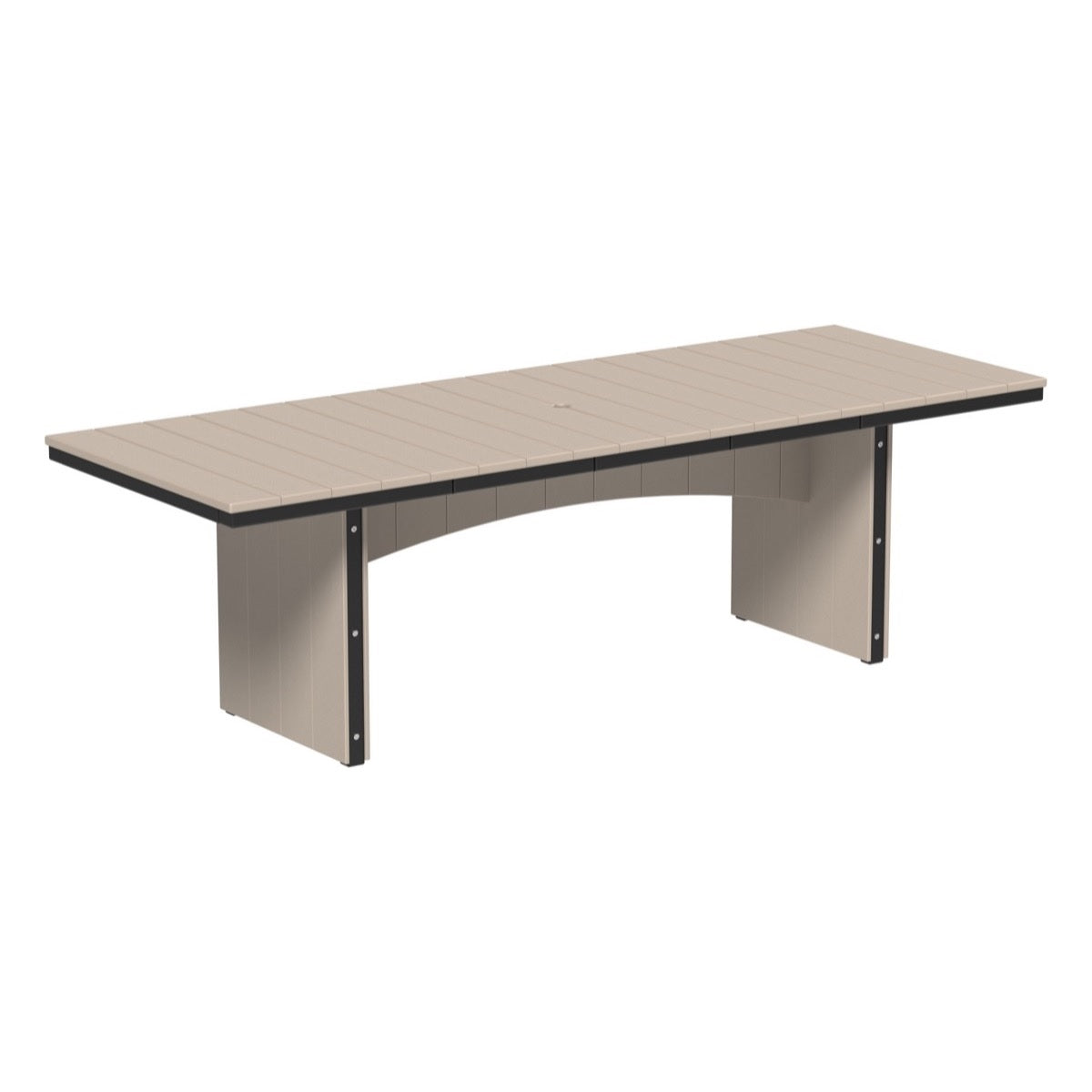 This is the Weatherwood and Black colored dining table on a white background.