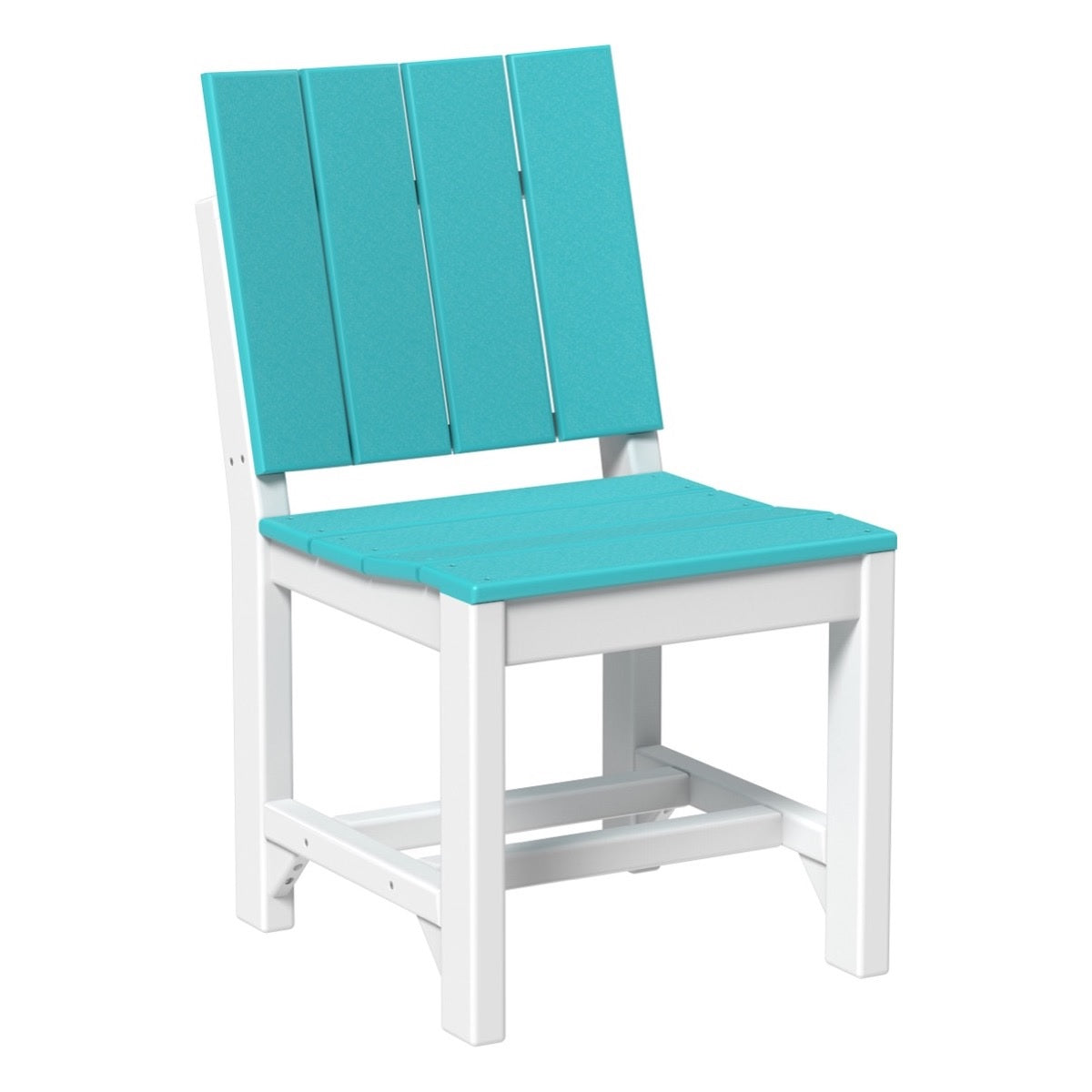 This is the Aruba Blue and White colored Urban Side Chair on a white background.