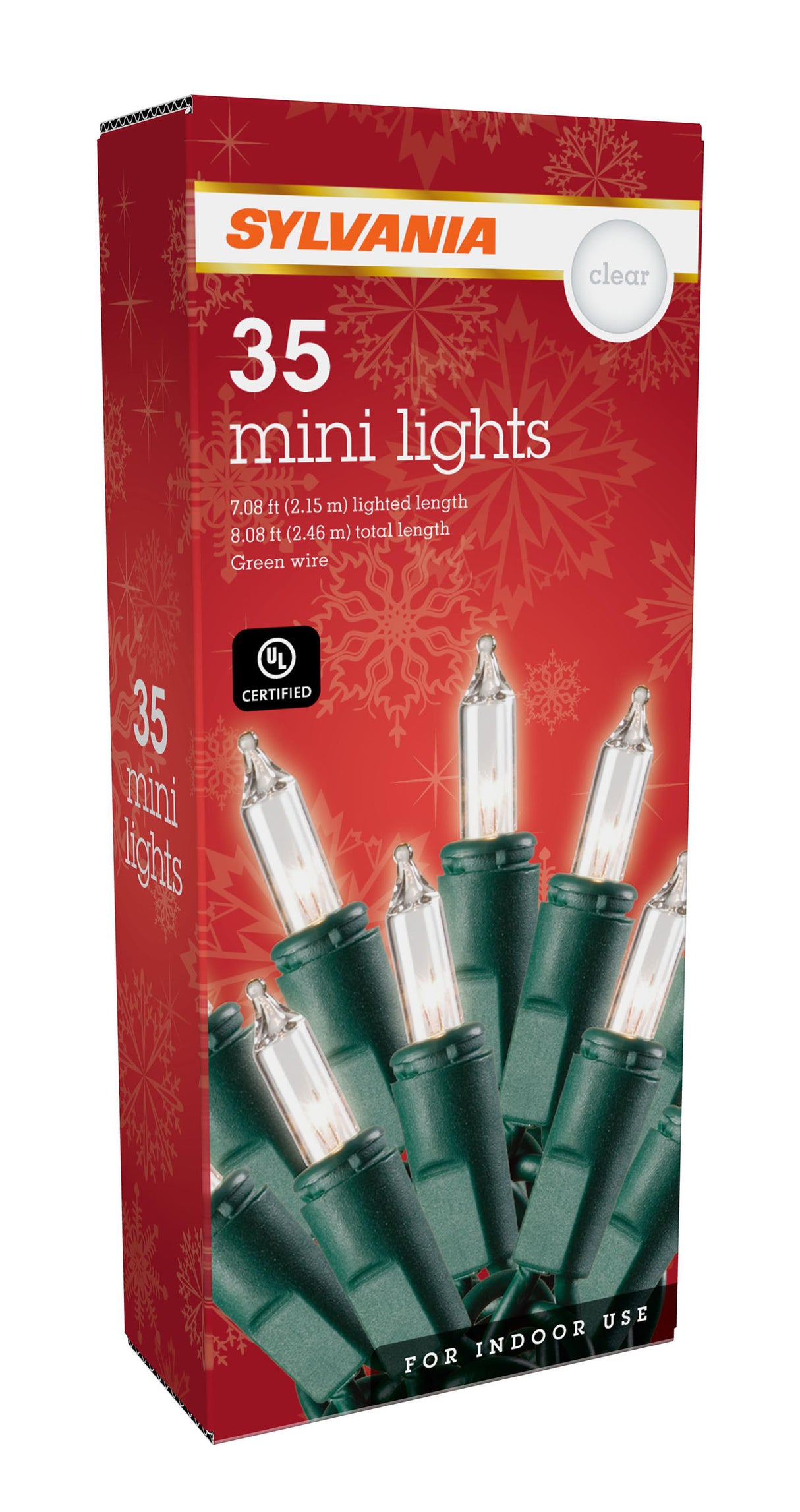 Set of 35 Clear Lights on Green Wire