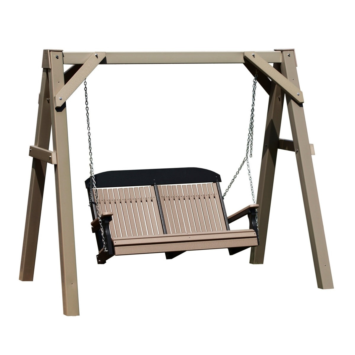 This is the Clay colored A-frame swing stand on a white background.