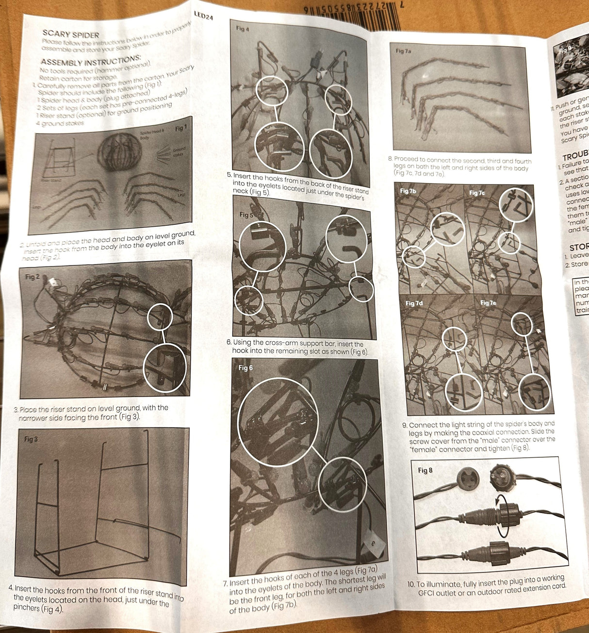 3D Halloween LED Scary Spider Sculpture