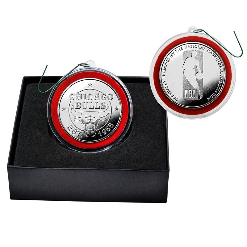 Highland Mint NBA Chicago Bulls Silver Coin Ornament Collectible