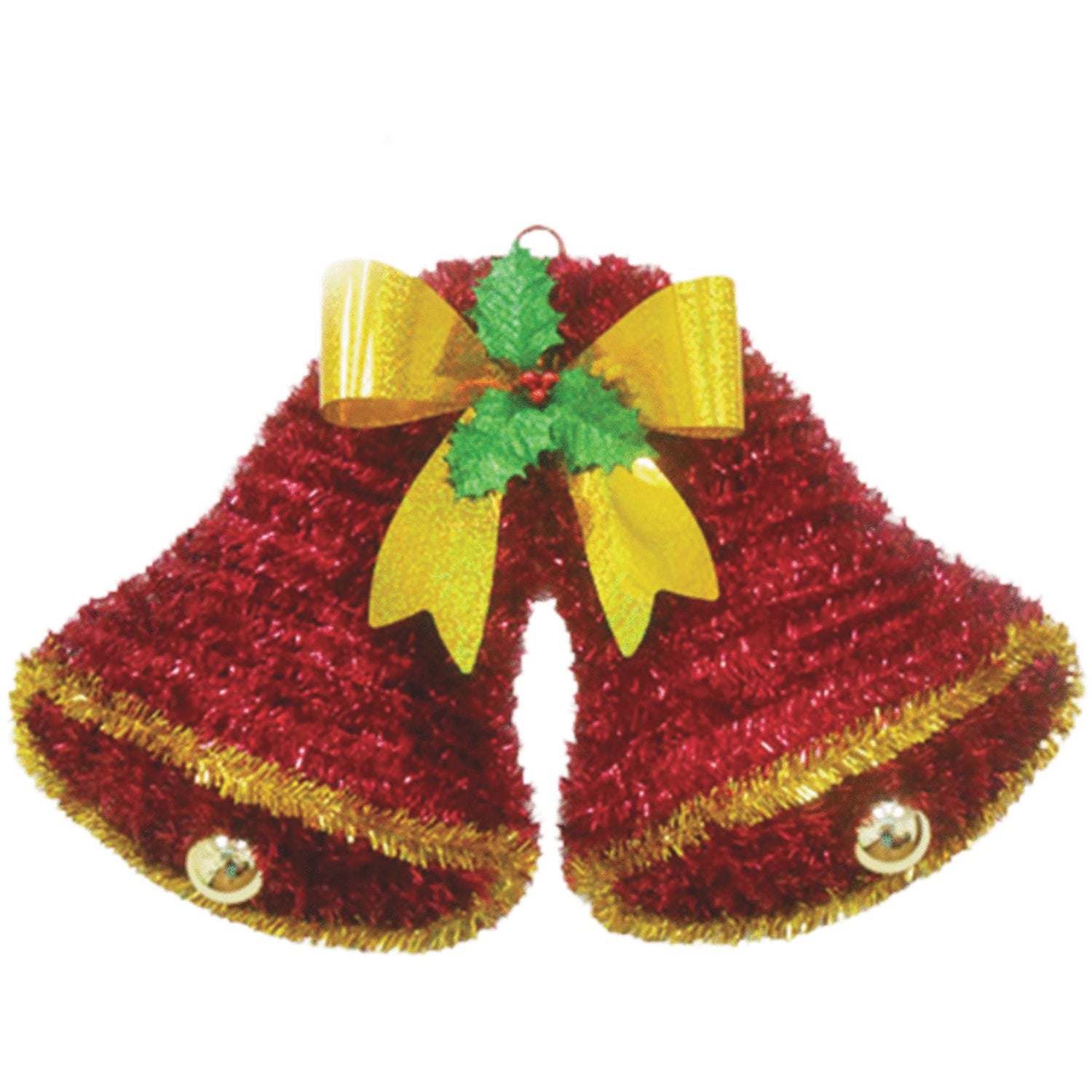 2D Double Bell Tinsel Wreath Wall Decor